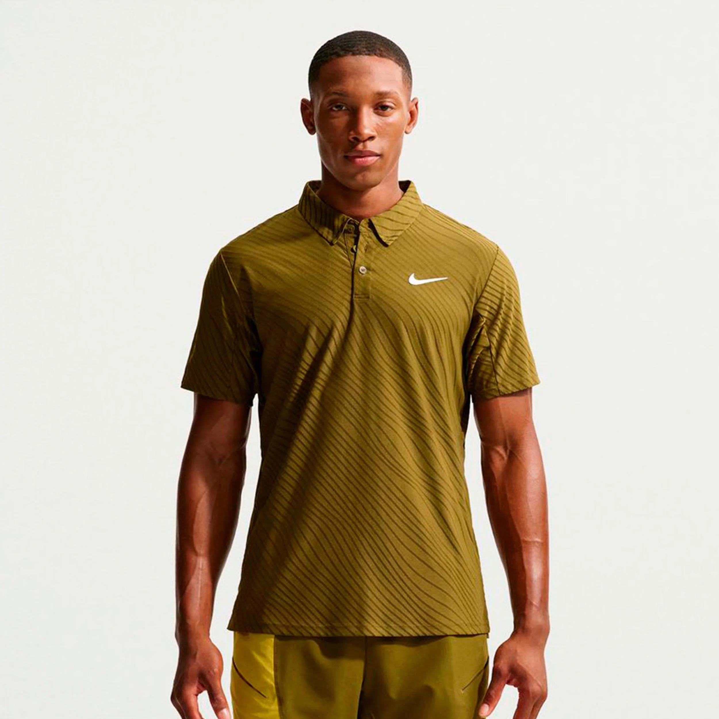 Jannik Sinner Court Dri-Fit Advantage Slam Polo Herren-oliv, weiß