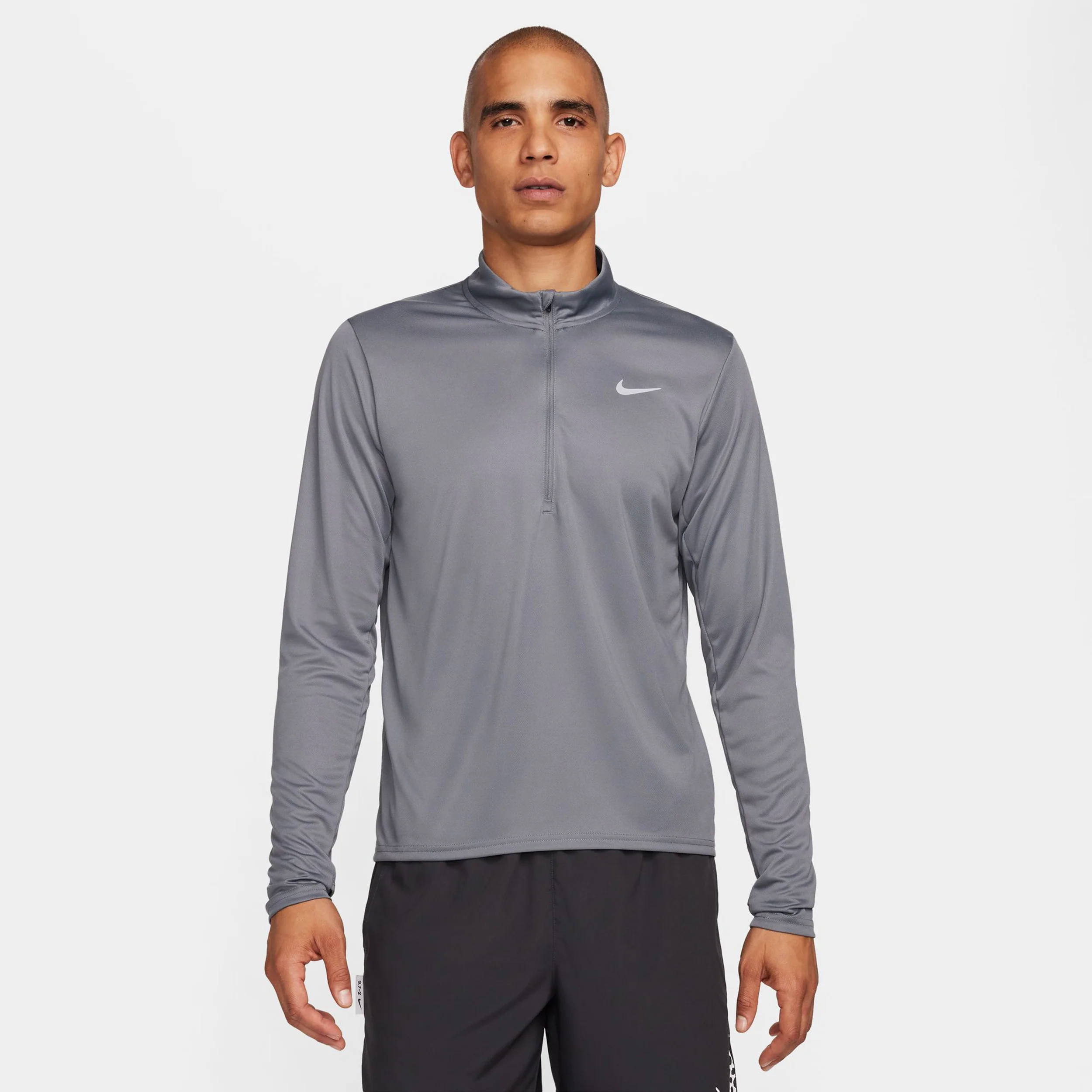 Pacer Half-Zip Laufshirt Herren - grau - Image 4