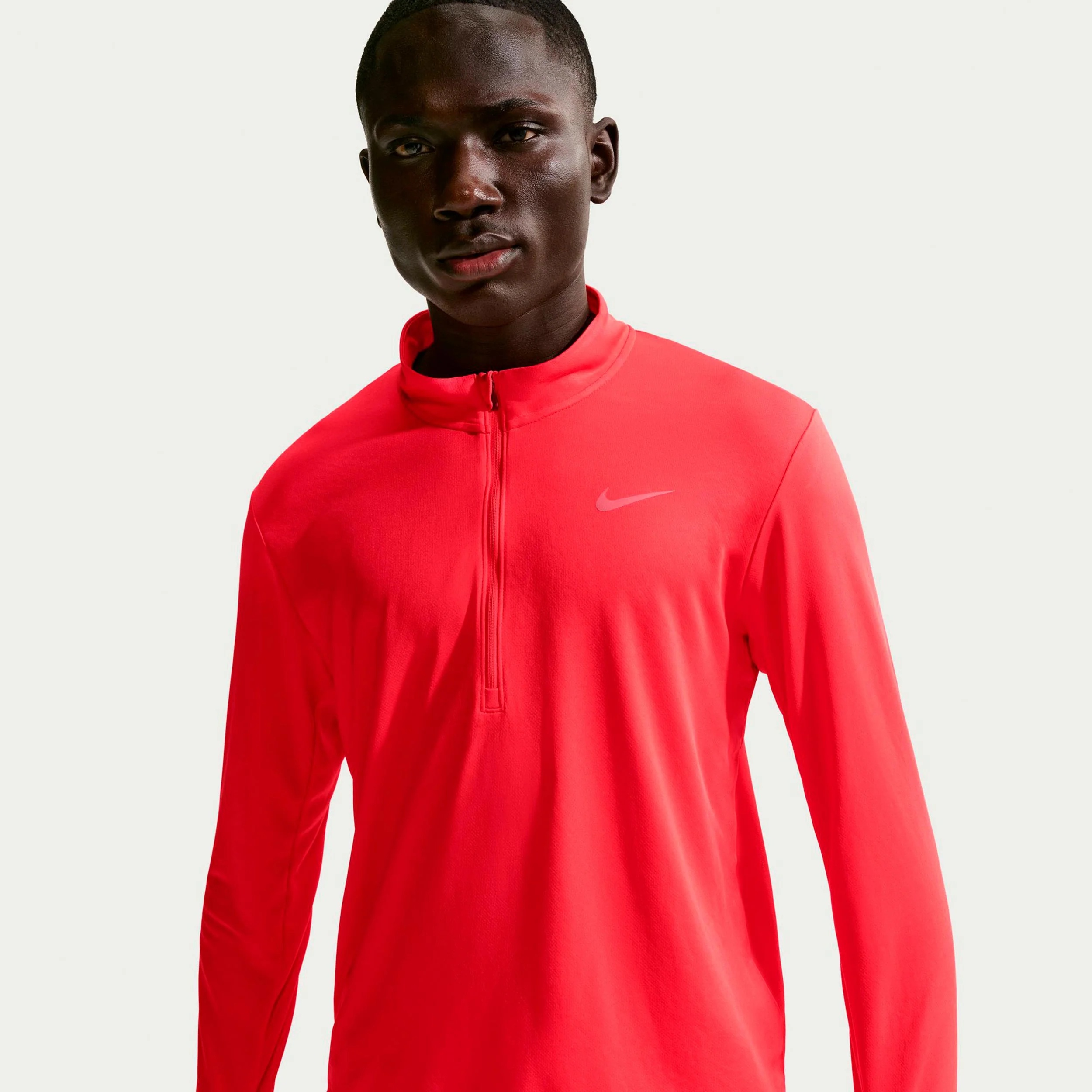 Pacer Half-Zip Laufshirt Herren - hellrot, silber