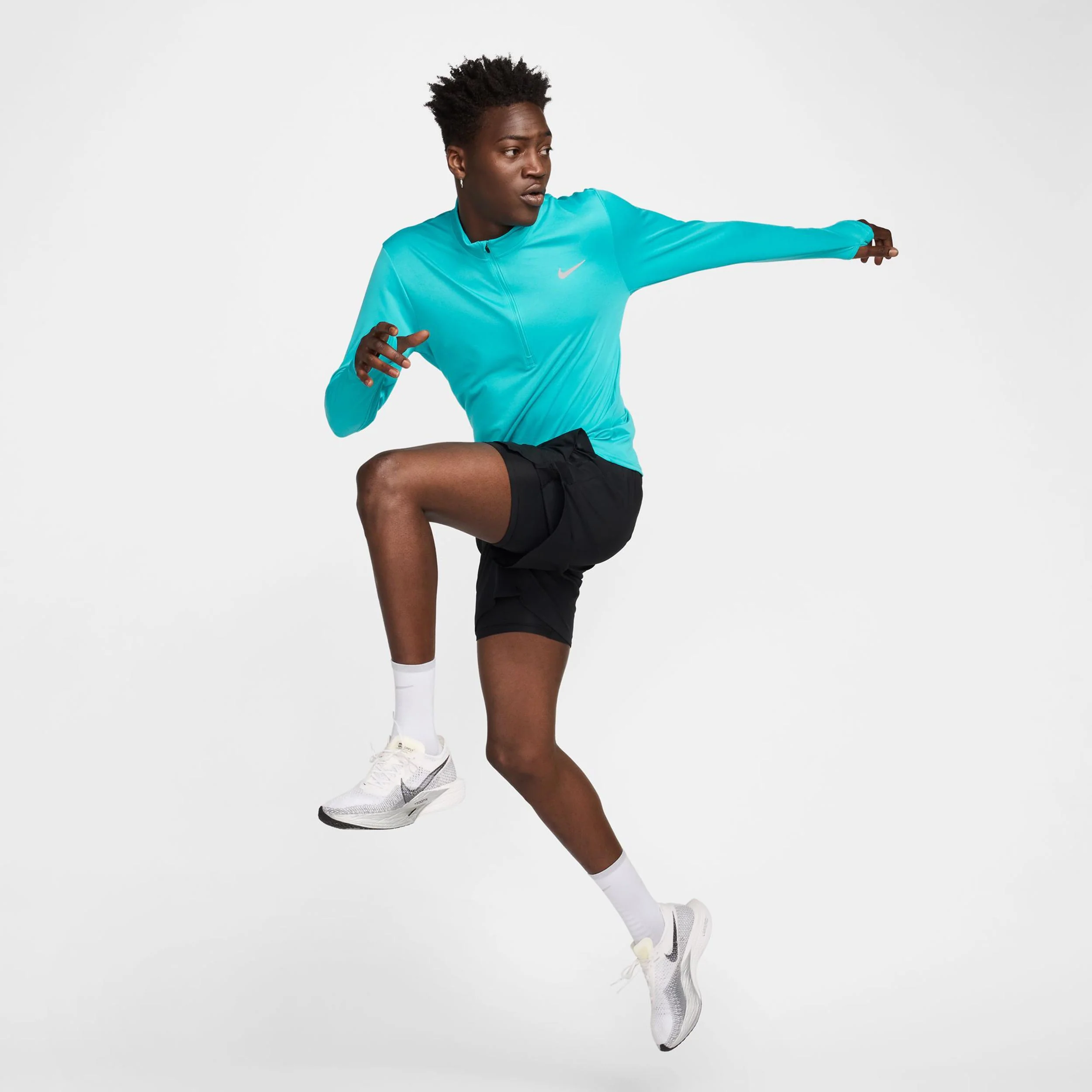 Pacer Half-Zip Laufshirt Herren - türkis - Image 5