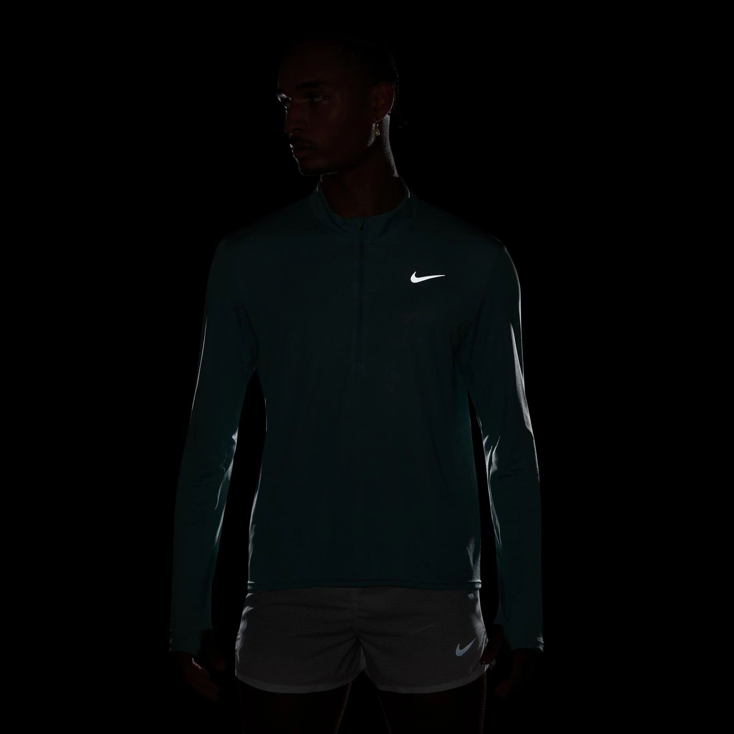 Pacer Half-Zip Laufshirt Herren - türkis, silber - Image 6
