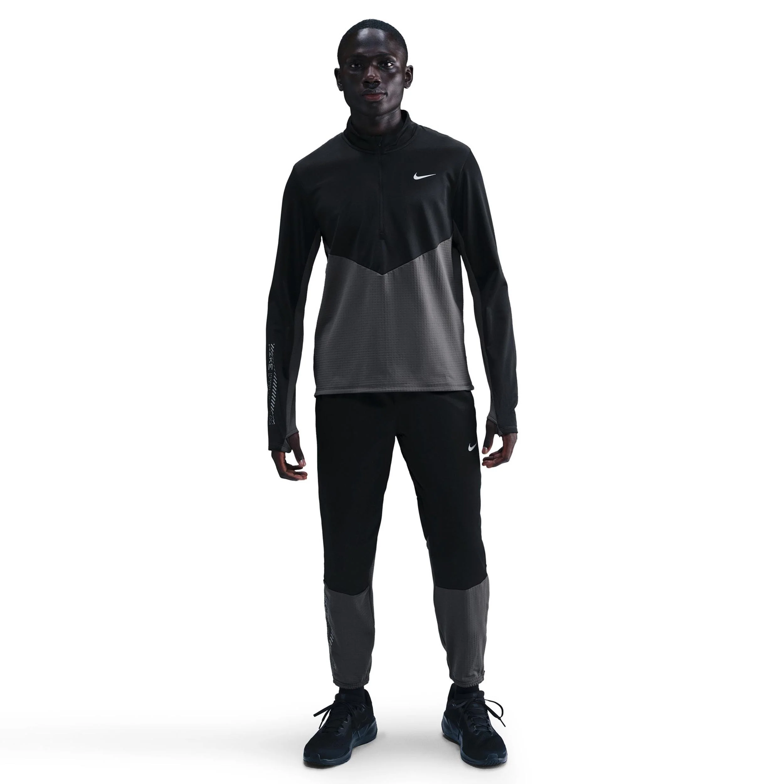 Pacer Winterized Half-Zip Laufshirt Herren - anthrazit, schwarz - Image 2
