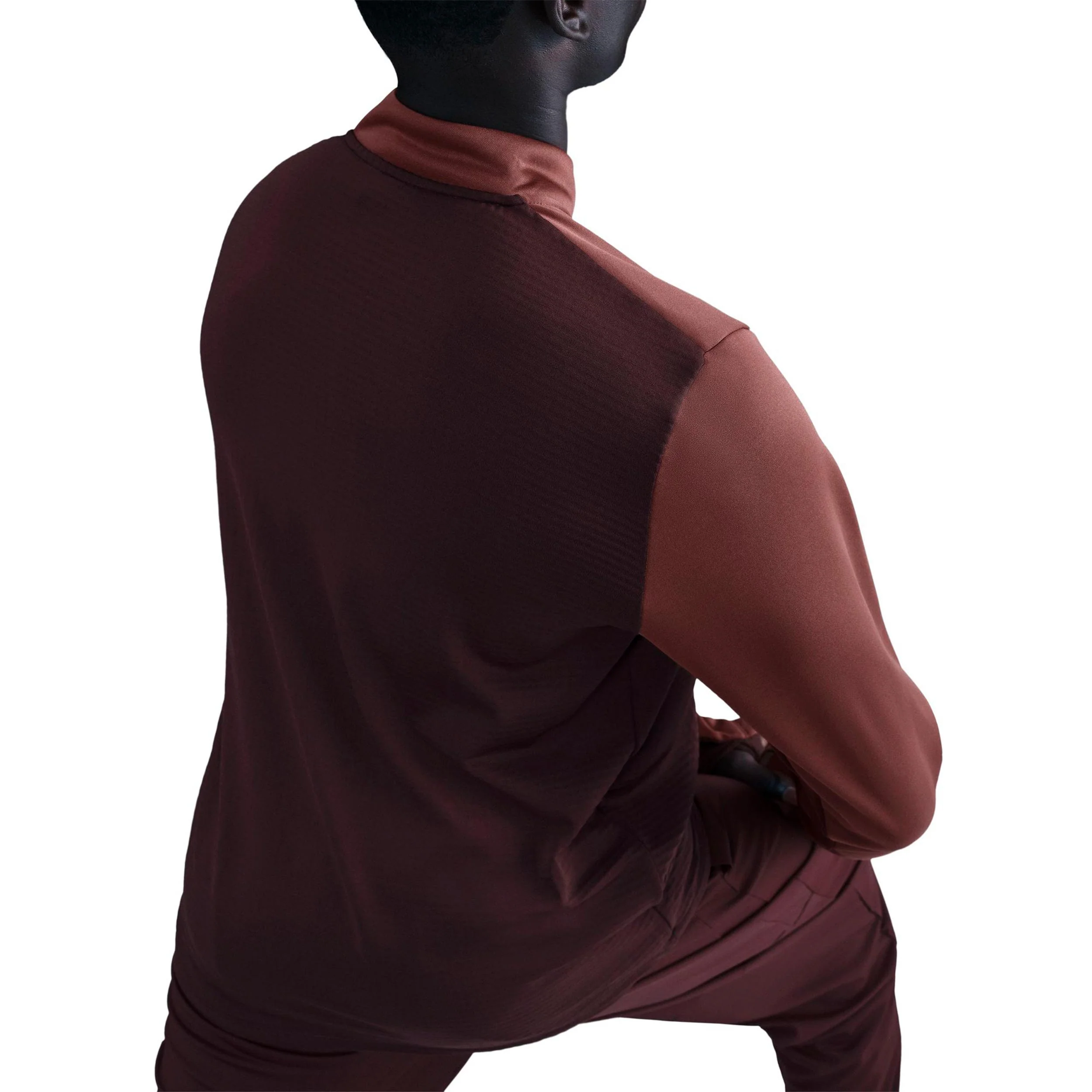 Pacer Winterized Half-Zip Laufshirt Herren - dunkelrot, bronze - Image 4