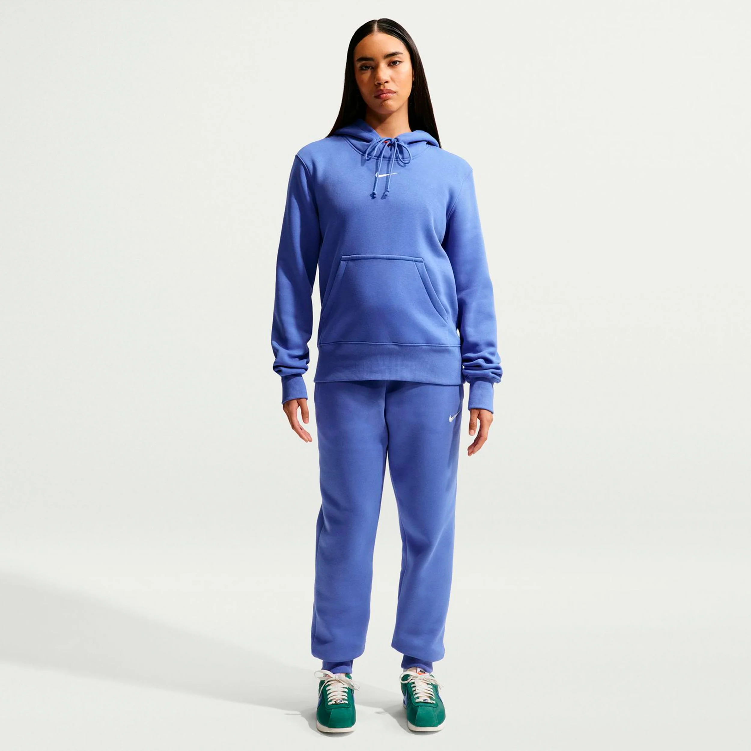 Phoenix Fleece Mid Rise Trainingshose Damen-blau, weiß - Image 2