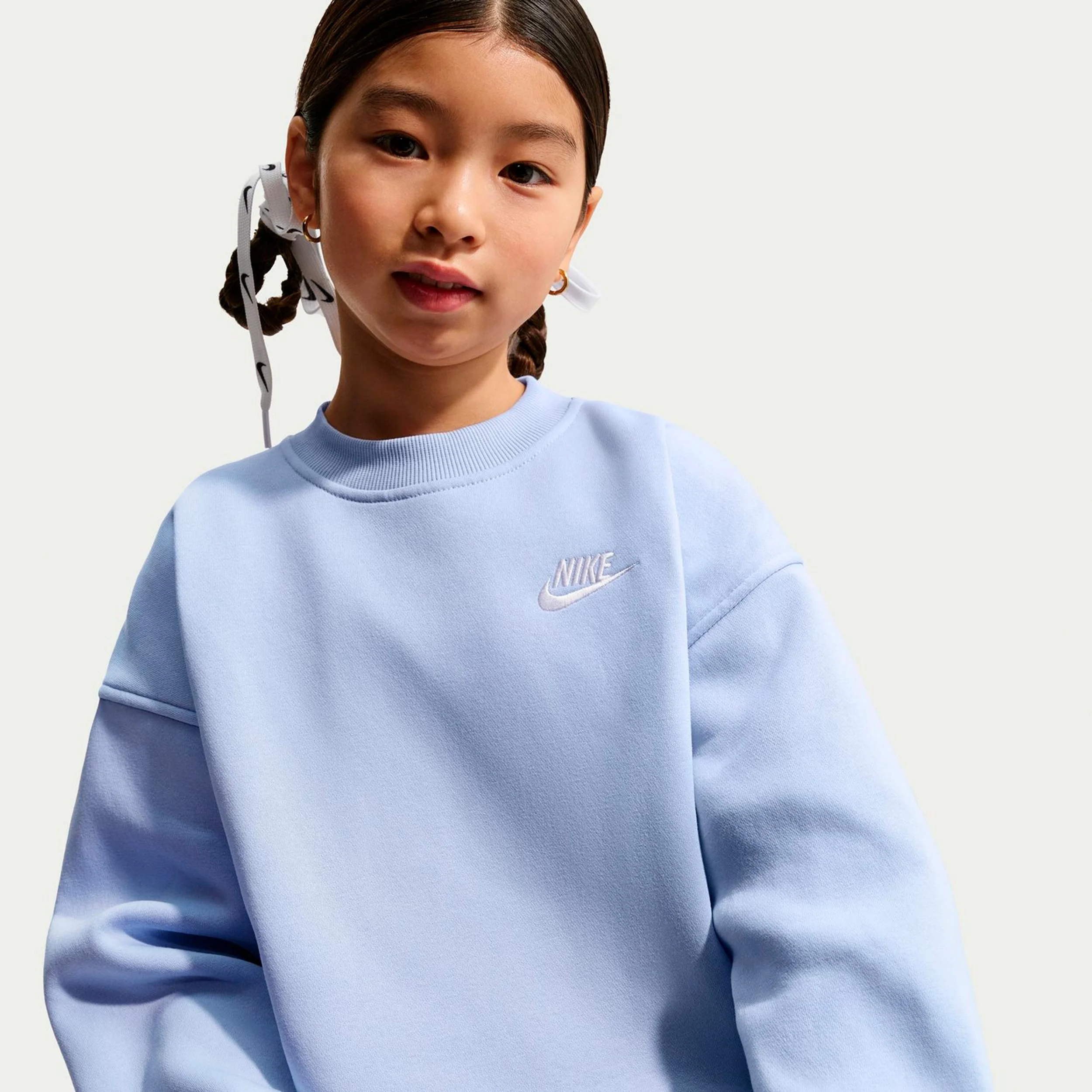 Sportswear Club Fleece Oversized Crew Sweatshirt Kinder-blaugrau - Image 5
