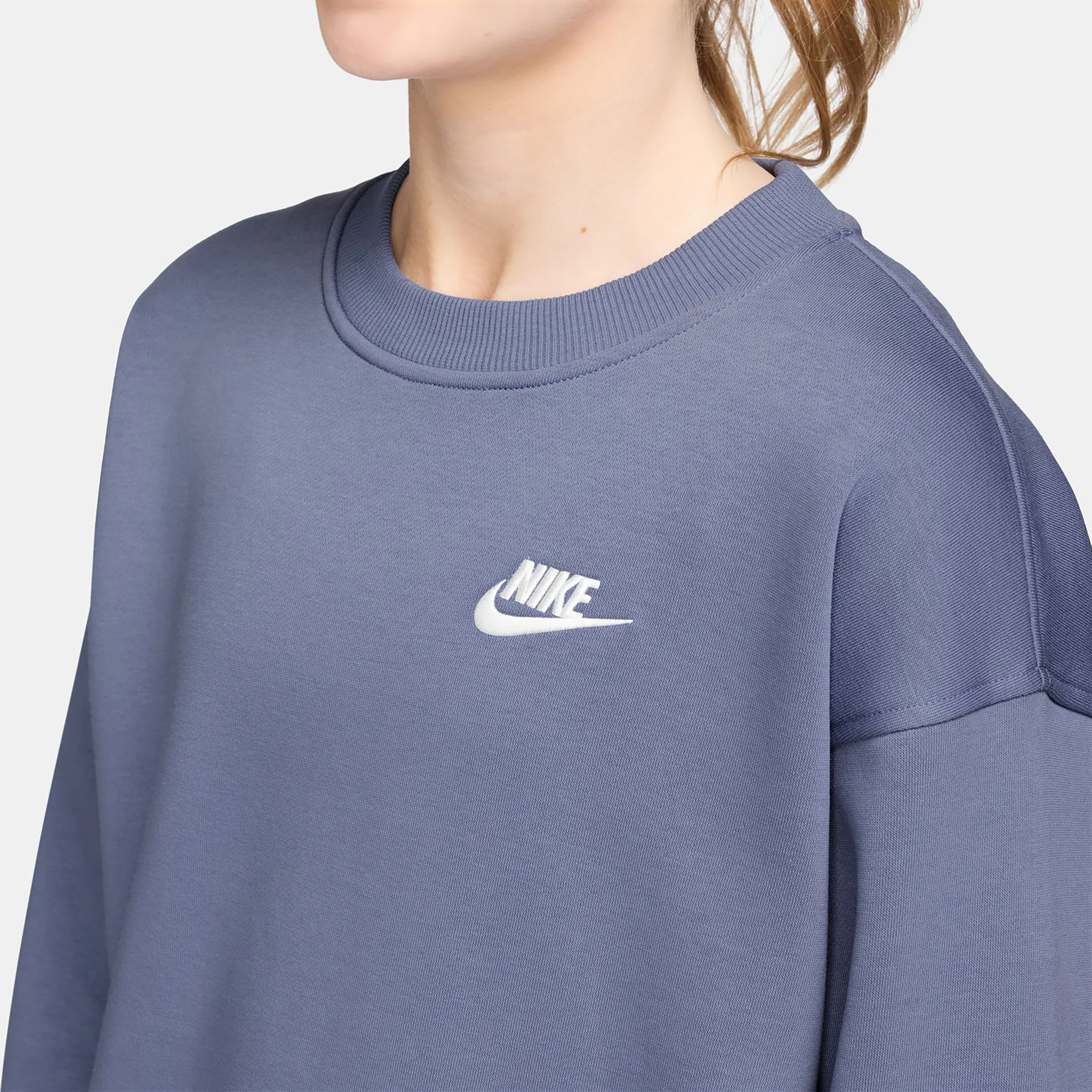 Sportswear Club Fleece Oversized Crew Sweatshirt Mädchen - blaugrau, weiß - Image 3