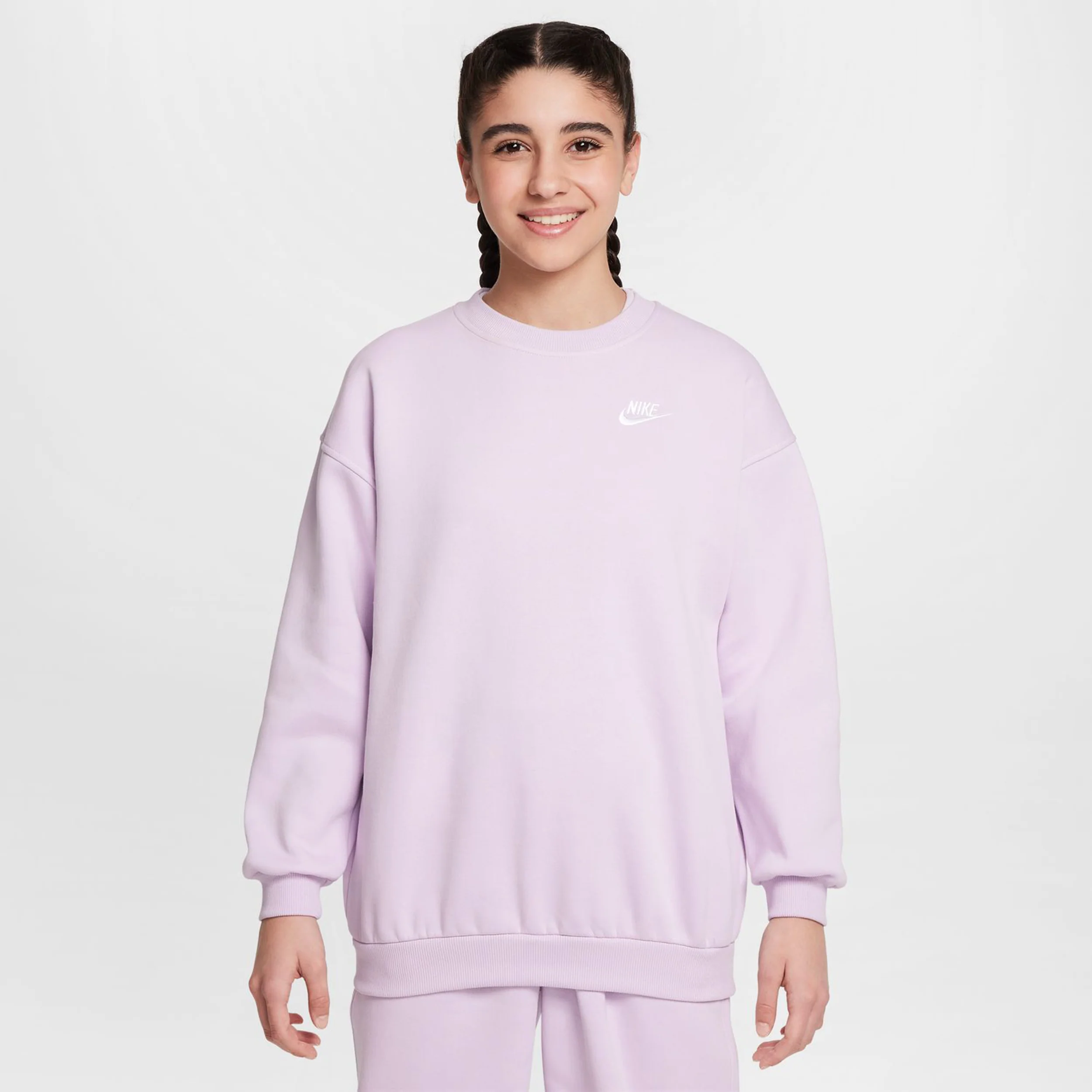 Sportswear Club Fleece Oversized Crew Sweatshirt MĂ€dchen-Flieder