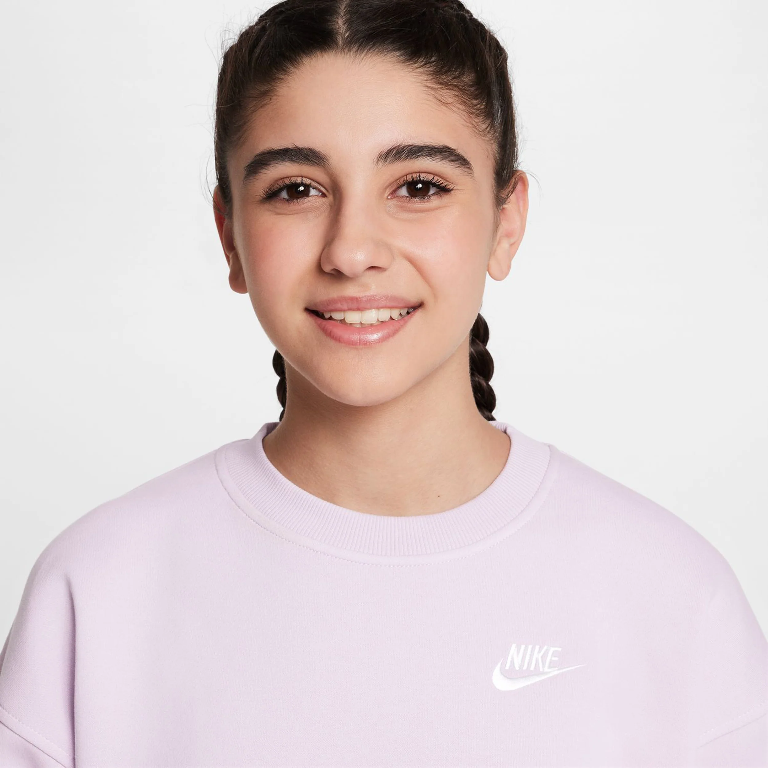 Sportswear Club Fleece Oversized Crew Sweatshirt MĂ€dchen-Flieder - Image 3