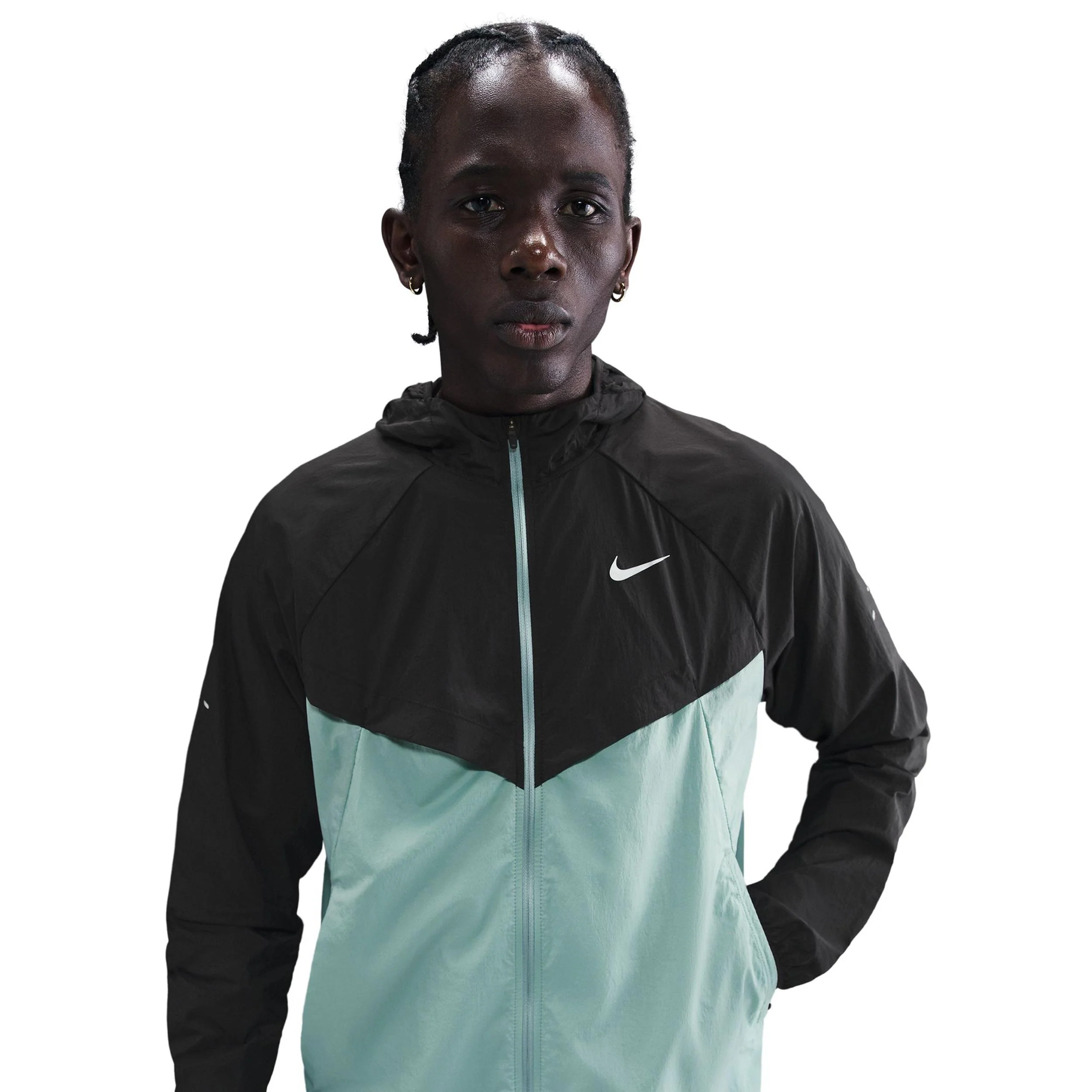 Stride Laufjacke Herren - schwarz, türkis - Image 4