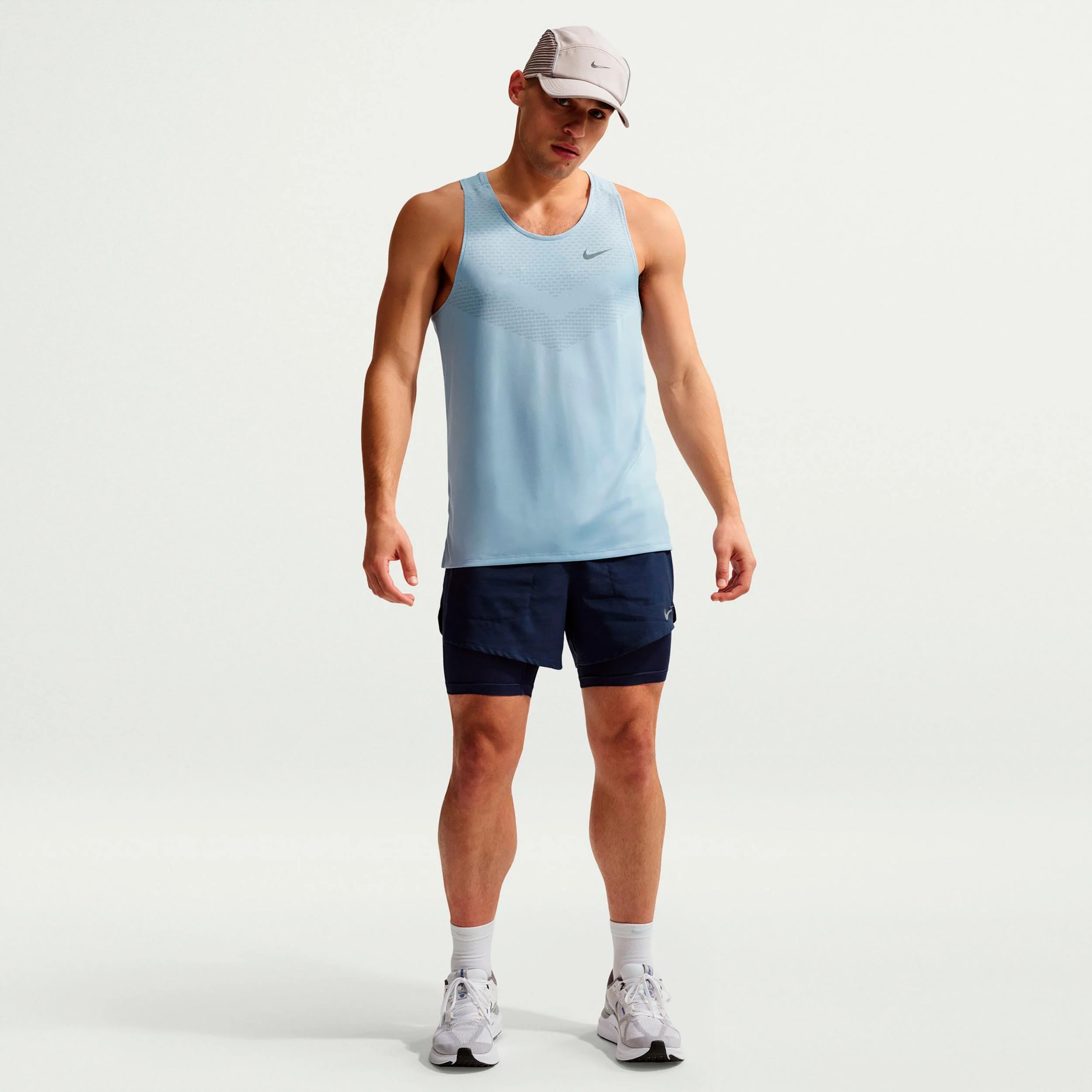 Stride Laufshirt Herren - hellblau, silber - Image 2