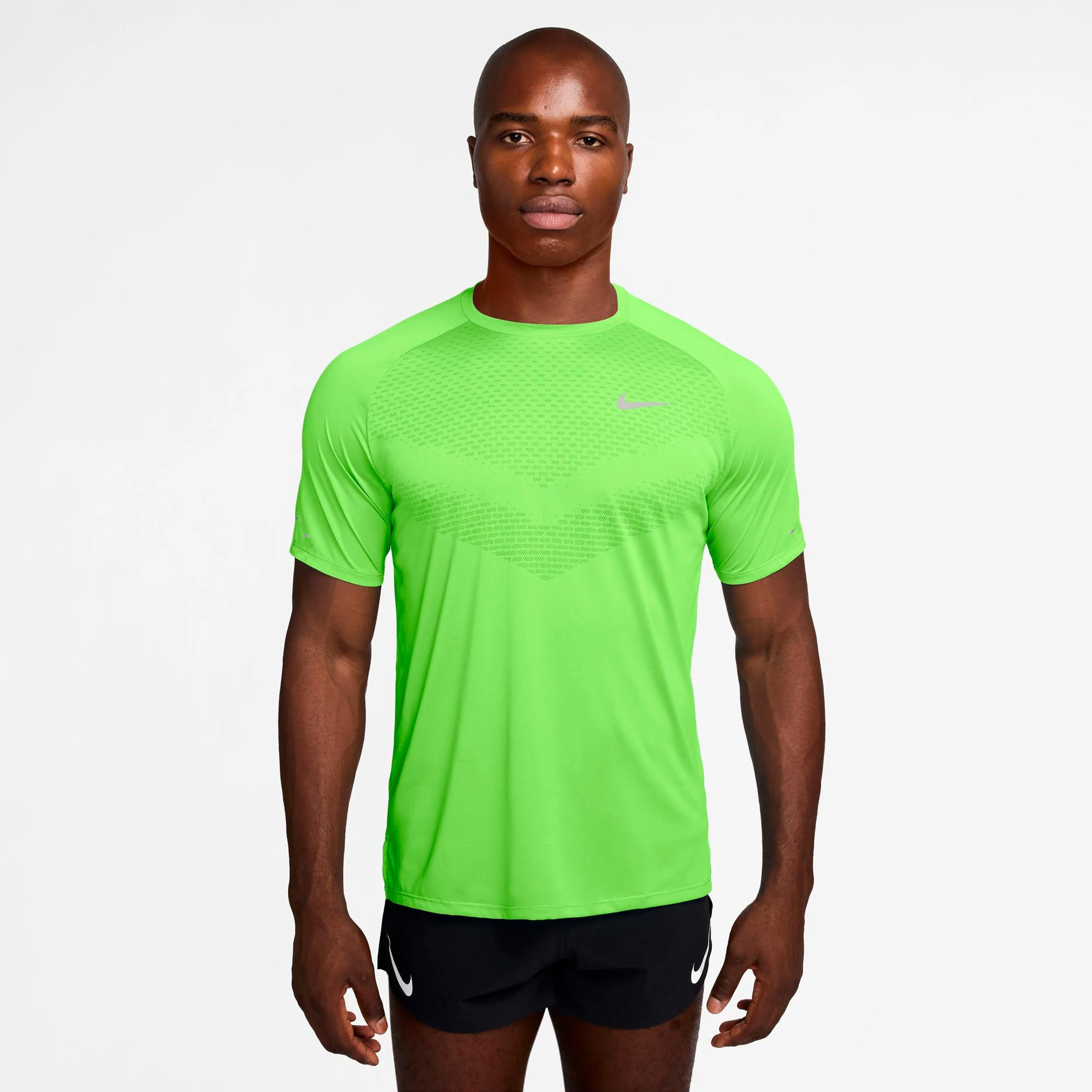 Stride Laufshirt Herren - hellgrün, silber