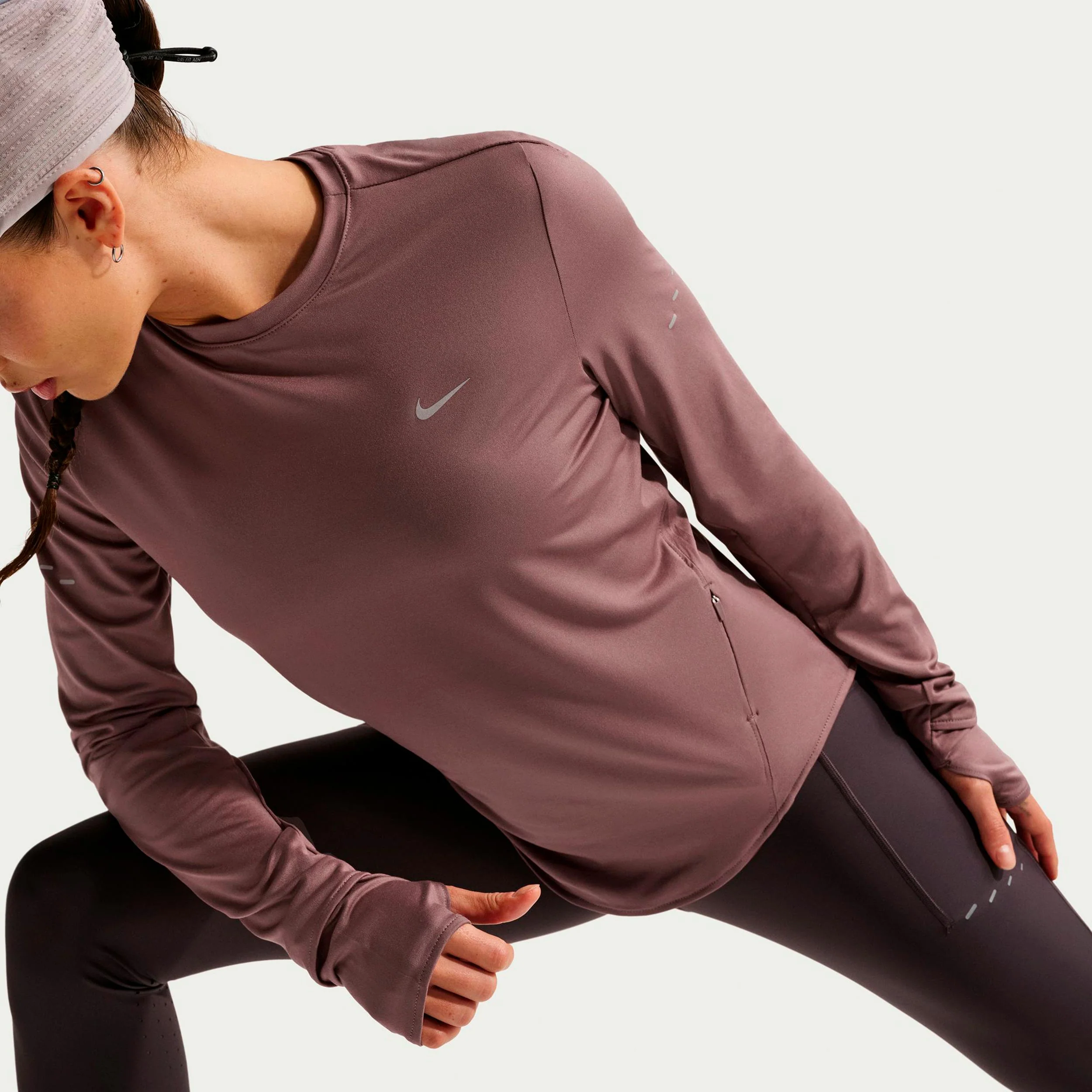 Swift Laufshirt Damen - mauve, silber - Image 5