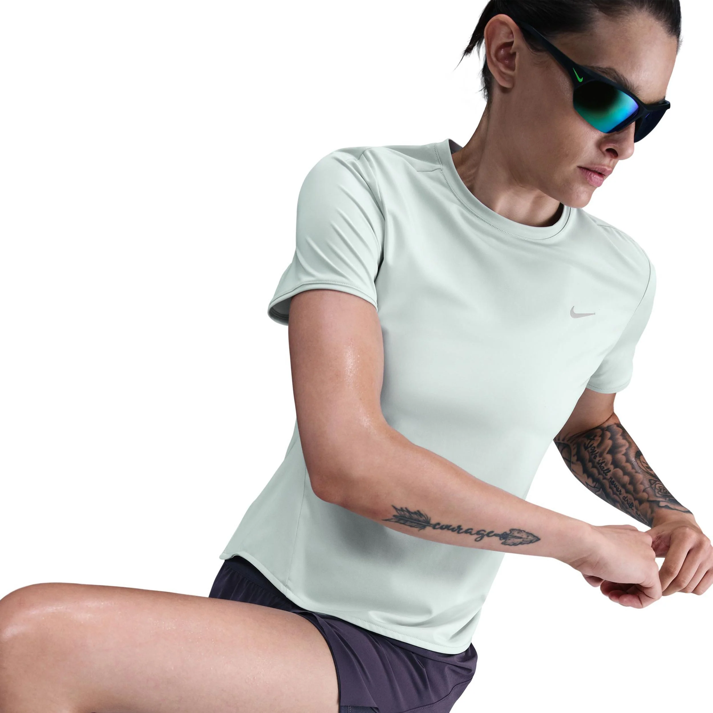 Swift Laufshirt Damen - oliv, silber - Image 4