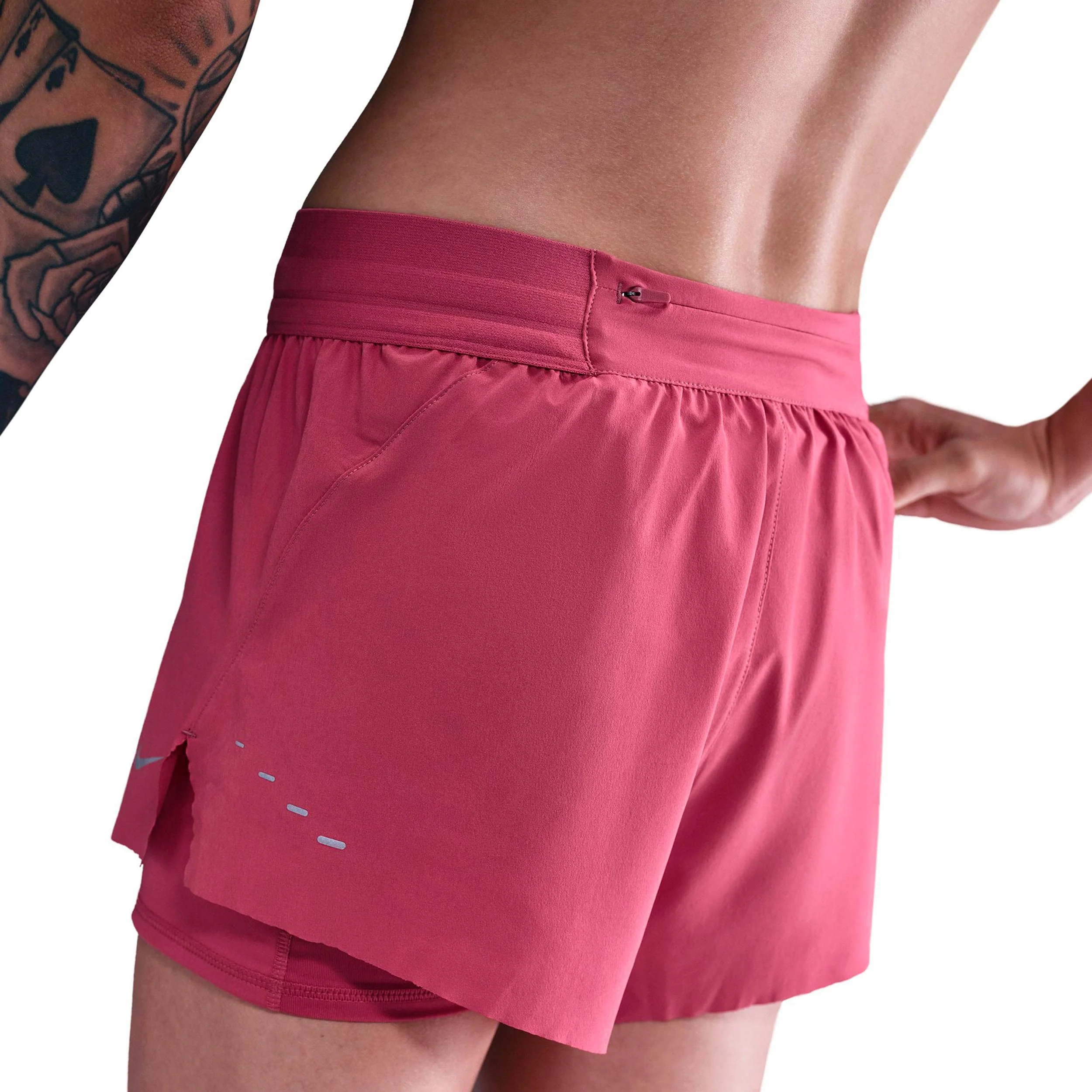 Swift Laufshorts Damen - berry, silber - Image 4