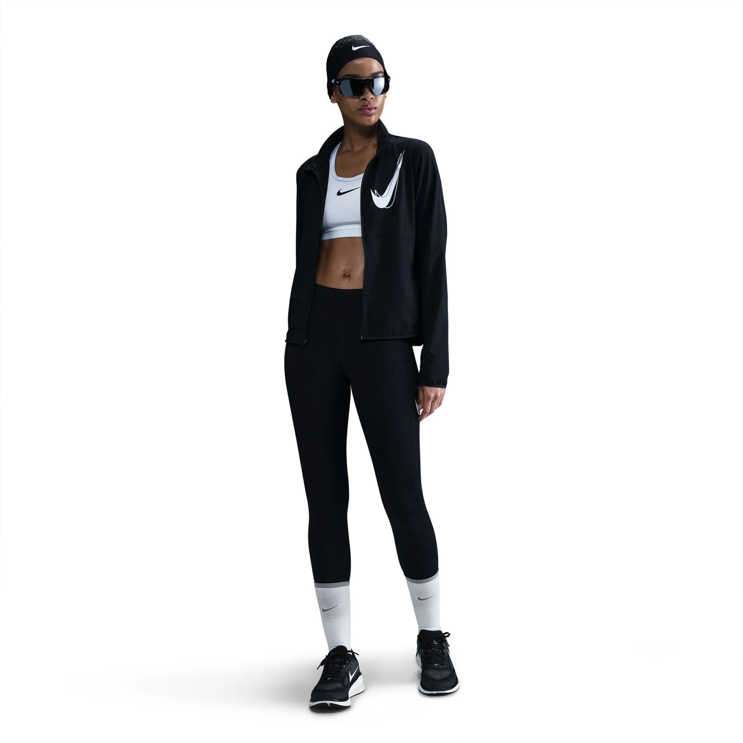 Swoosh Laufjacke Damen-Schwarz - Image 6