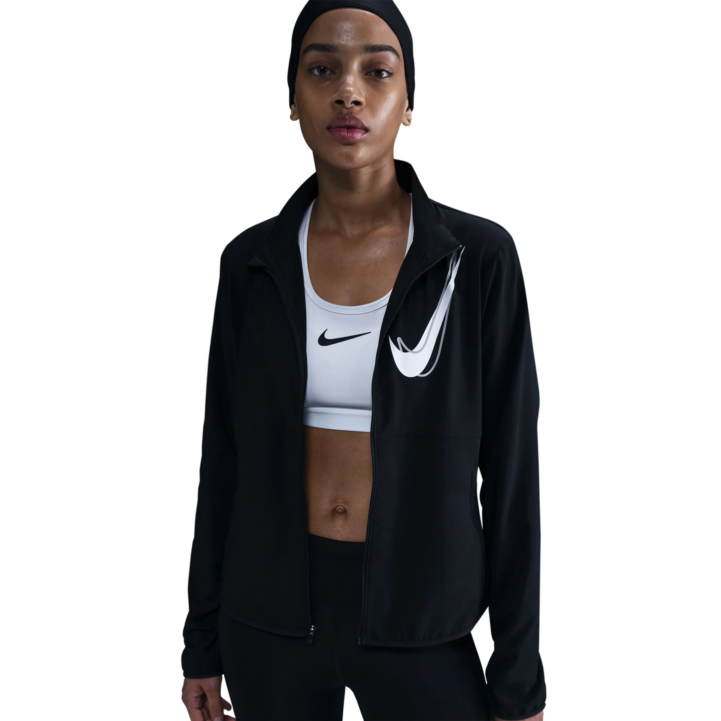 Swoosh Laufjacke Damen-Schwarz - Image 8