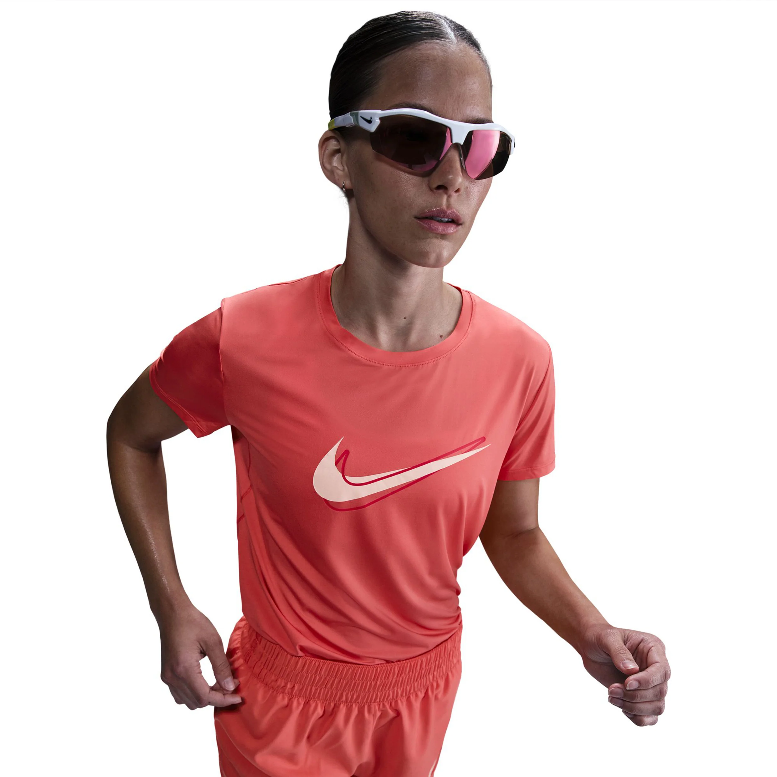 Swoosh Laufshirt Damen-Koralle - Image 6