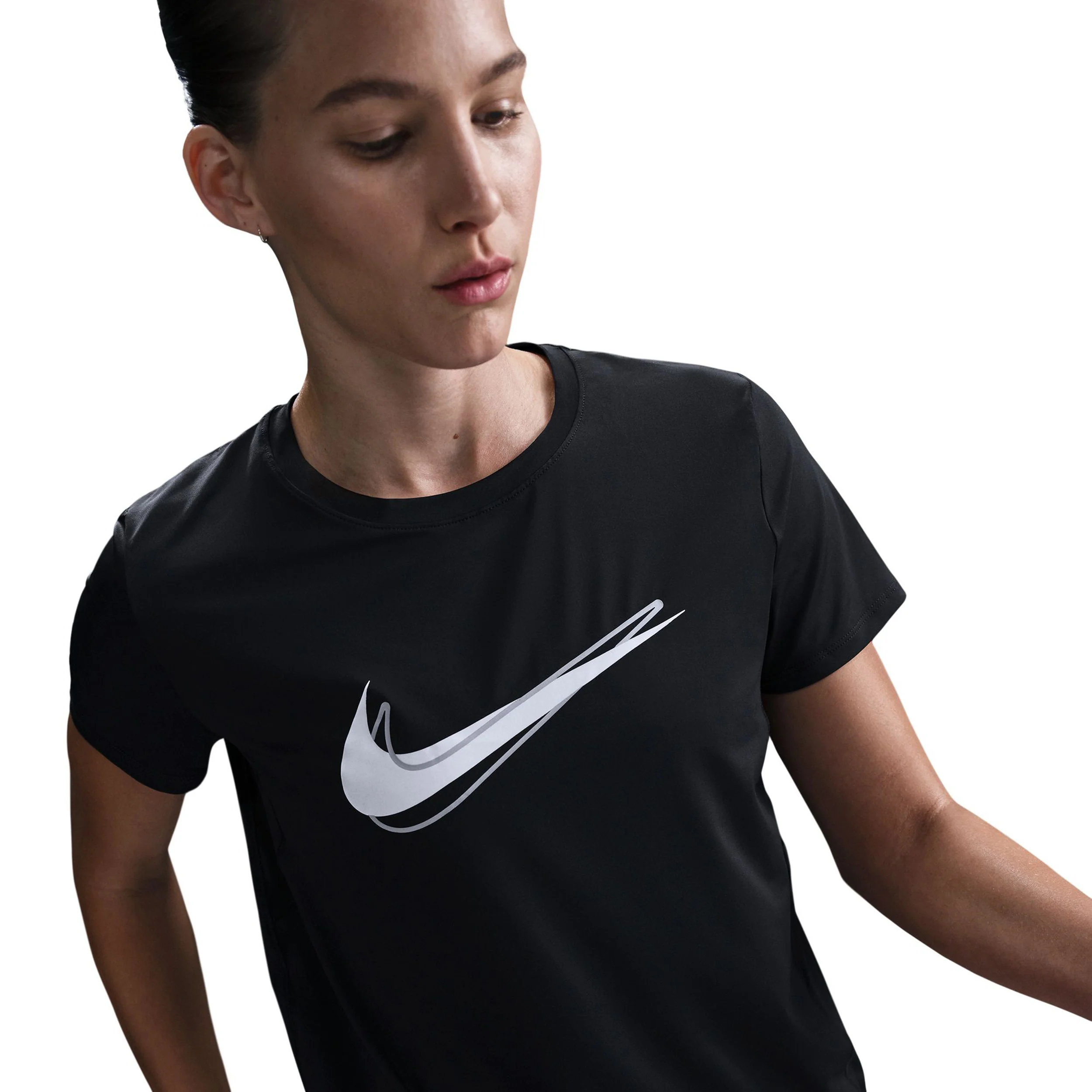 Swoosh Laufshirt Damen-Schwarz - Image 6