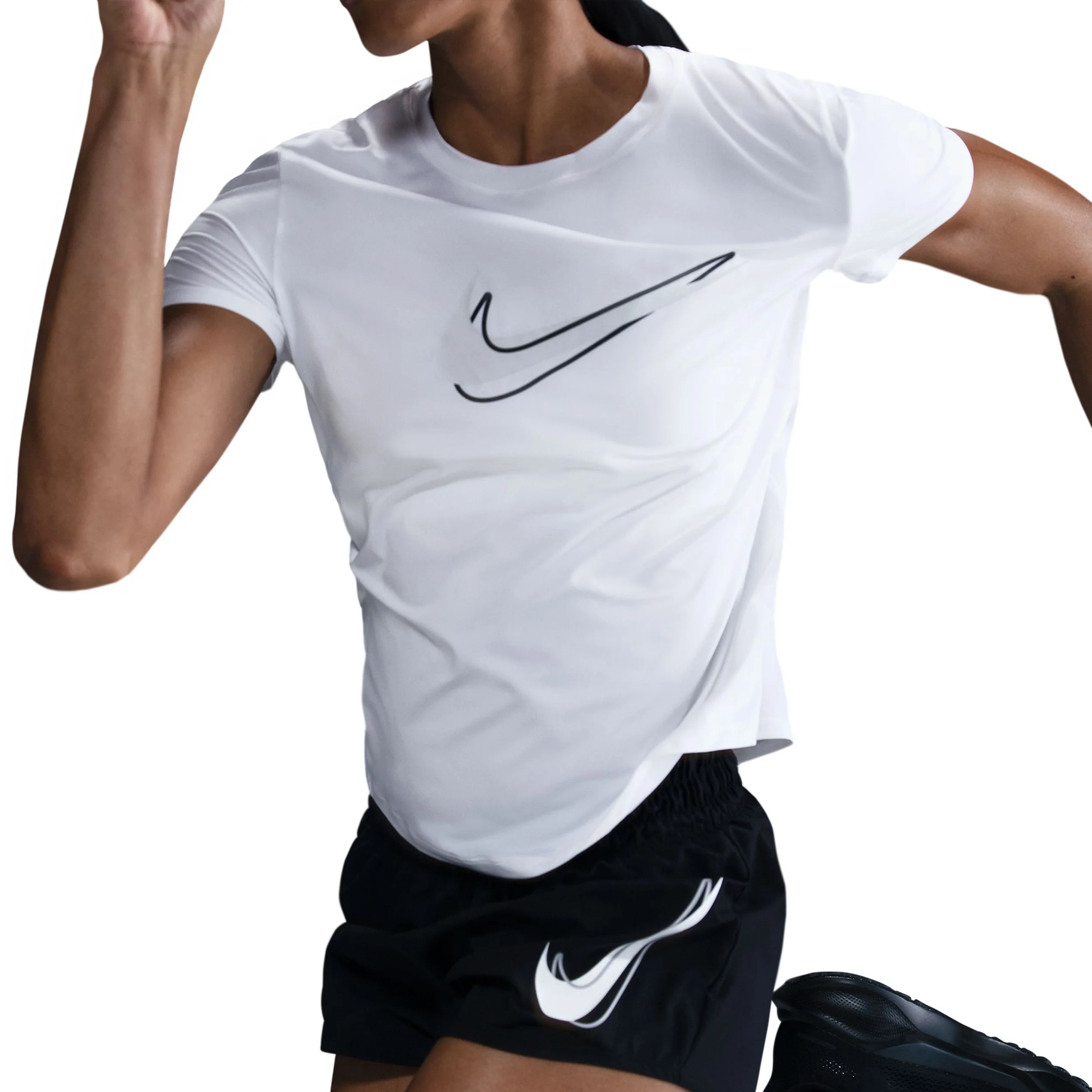 Swoosh Laufshirt Damen-Weiß - Image 3