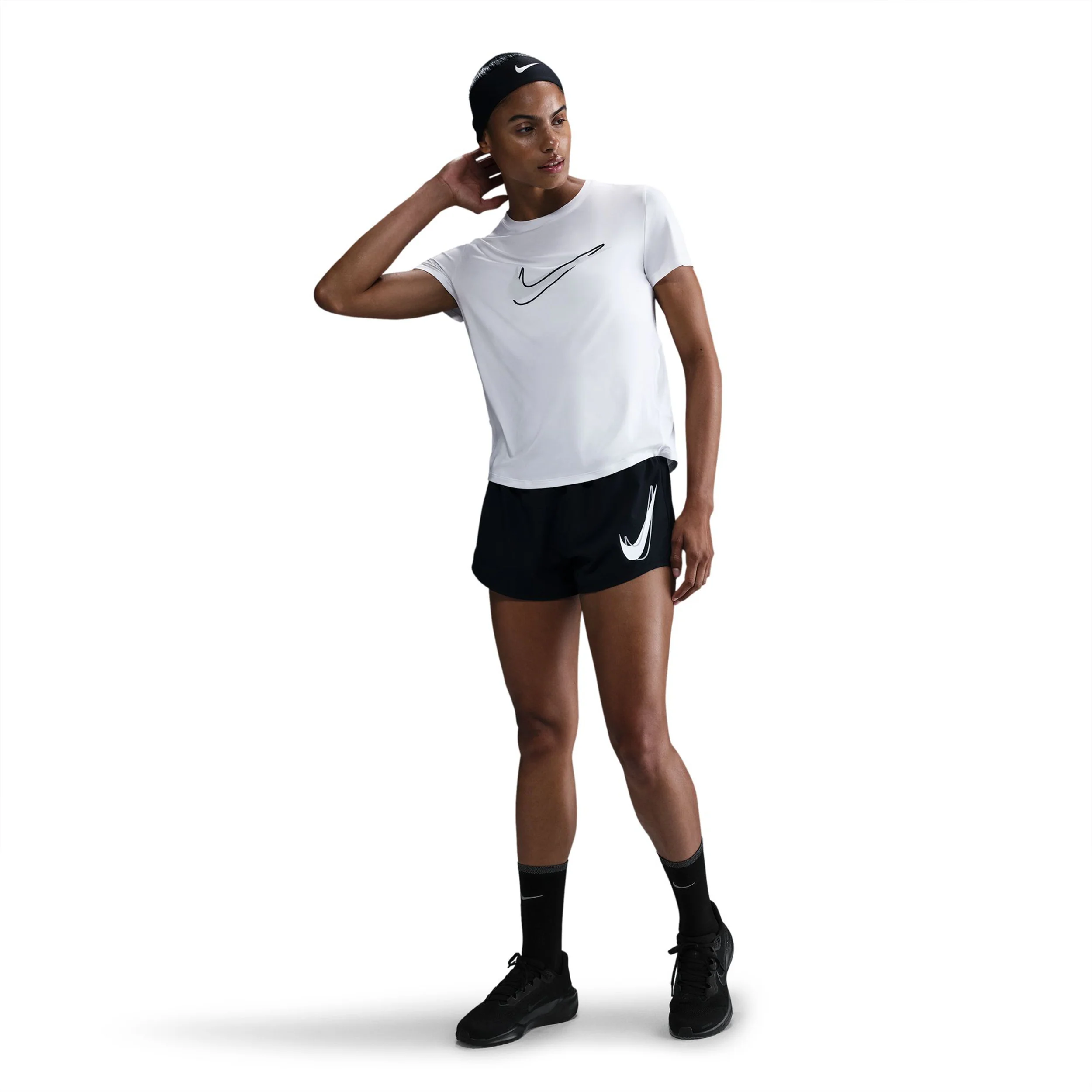 Swoosh Laufshirt Damen-Weiß - Image 4