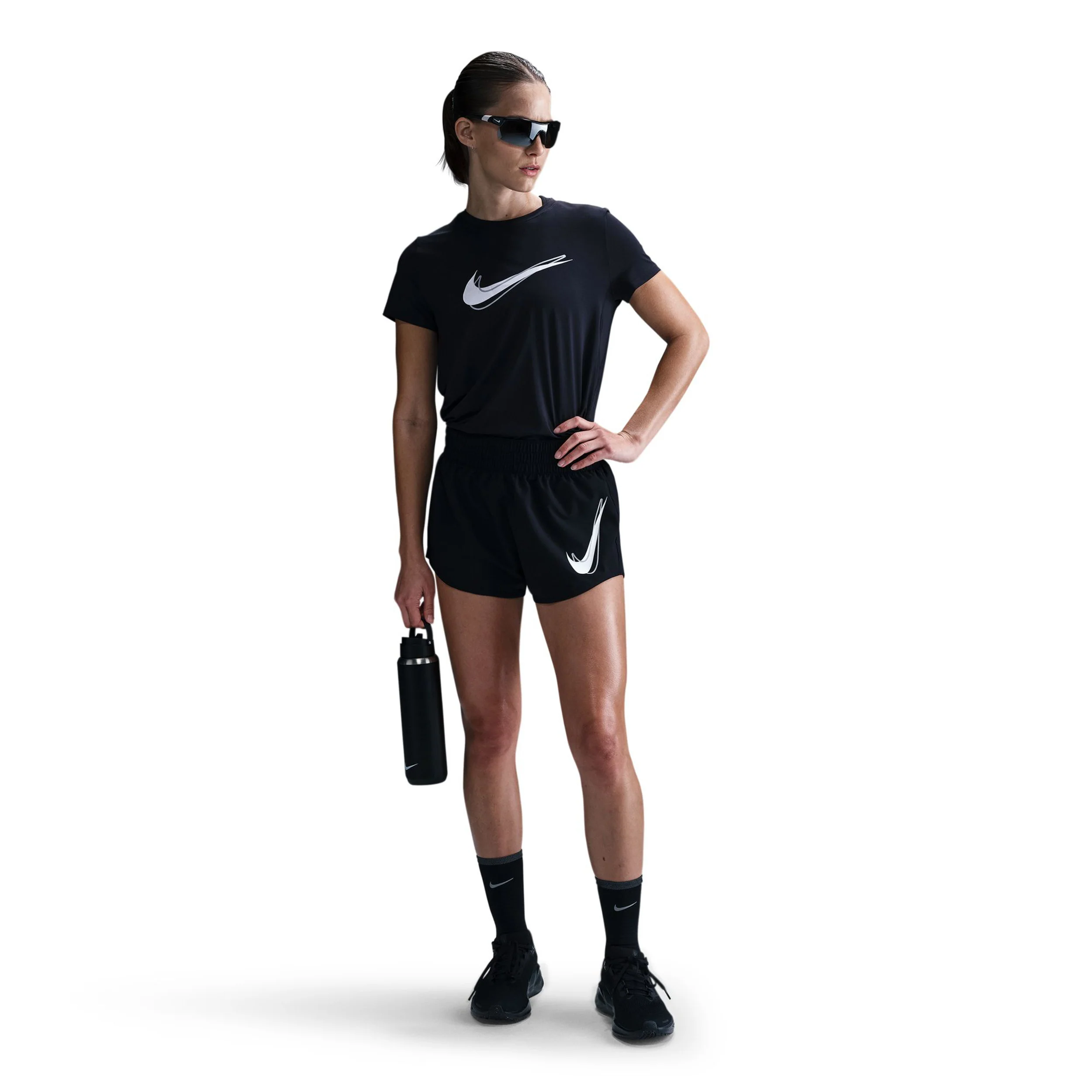 Swoosh Laufshorts Damen-Schwarz - Image 5