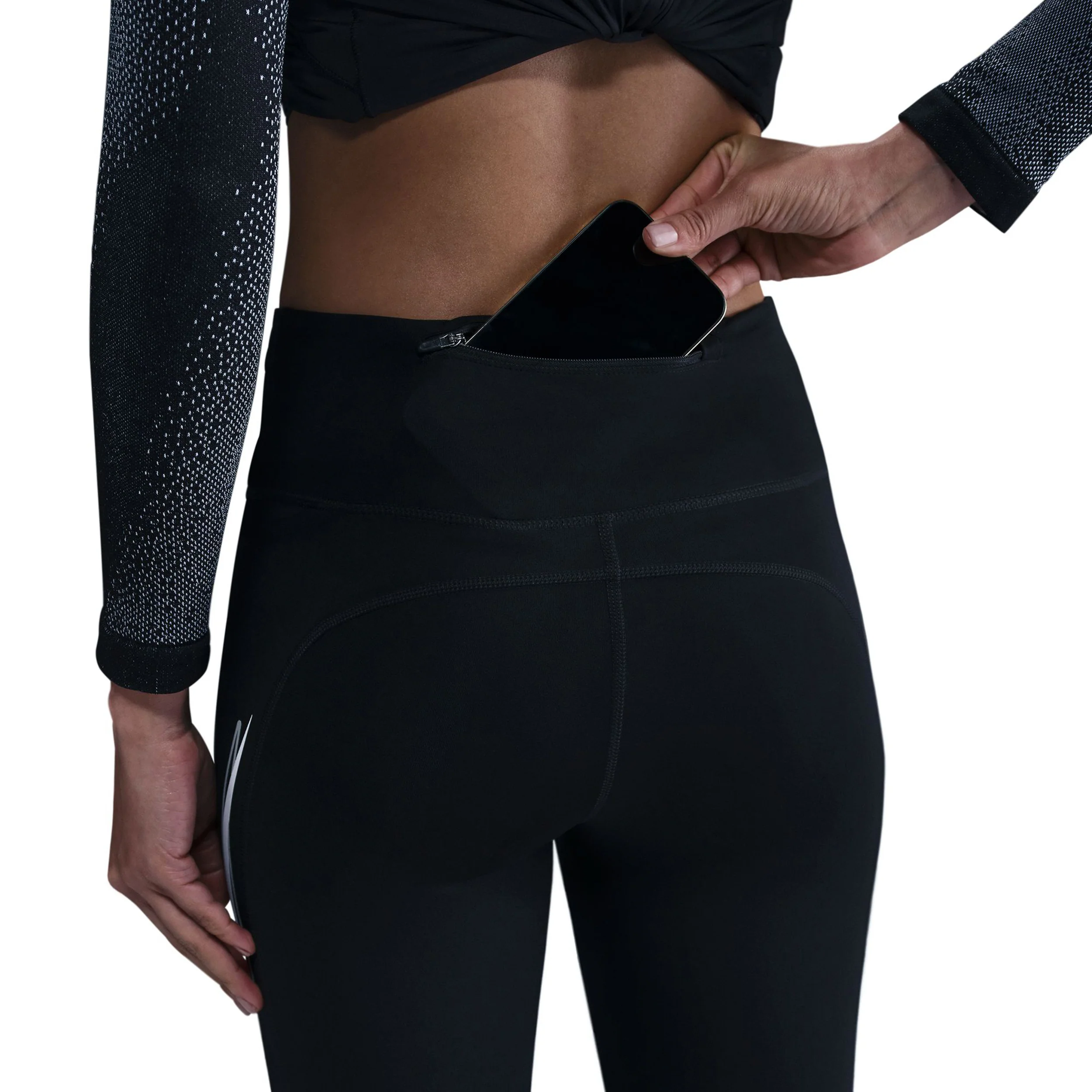 Swoosh Lauftight Damen-Schwarz - Image 11