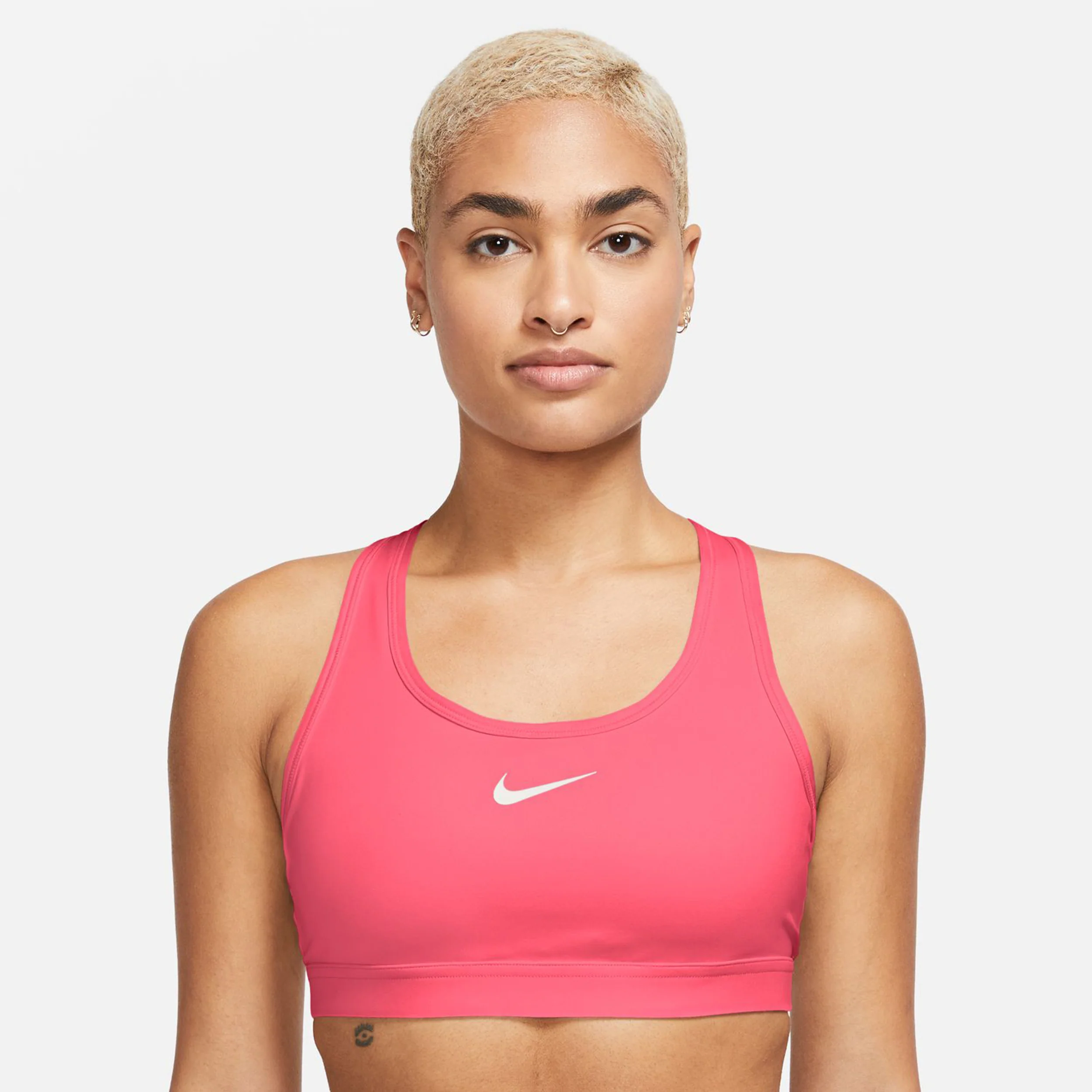 Swoosh MED Support Bra Sport-BH Damen-Pink,Weiß - Image 4