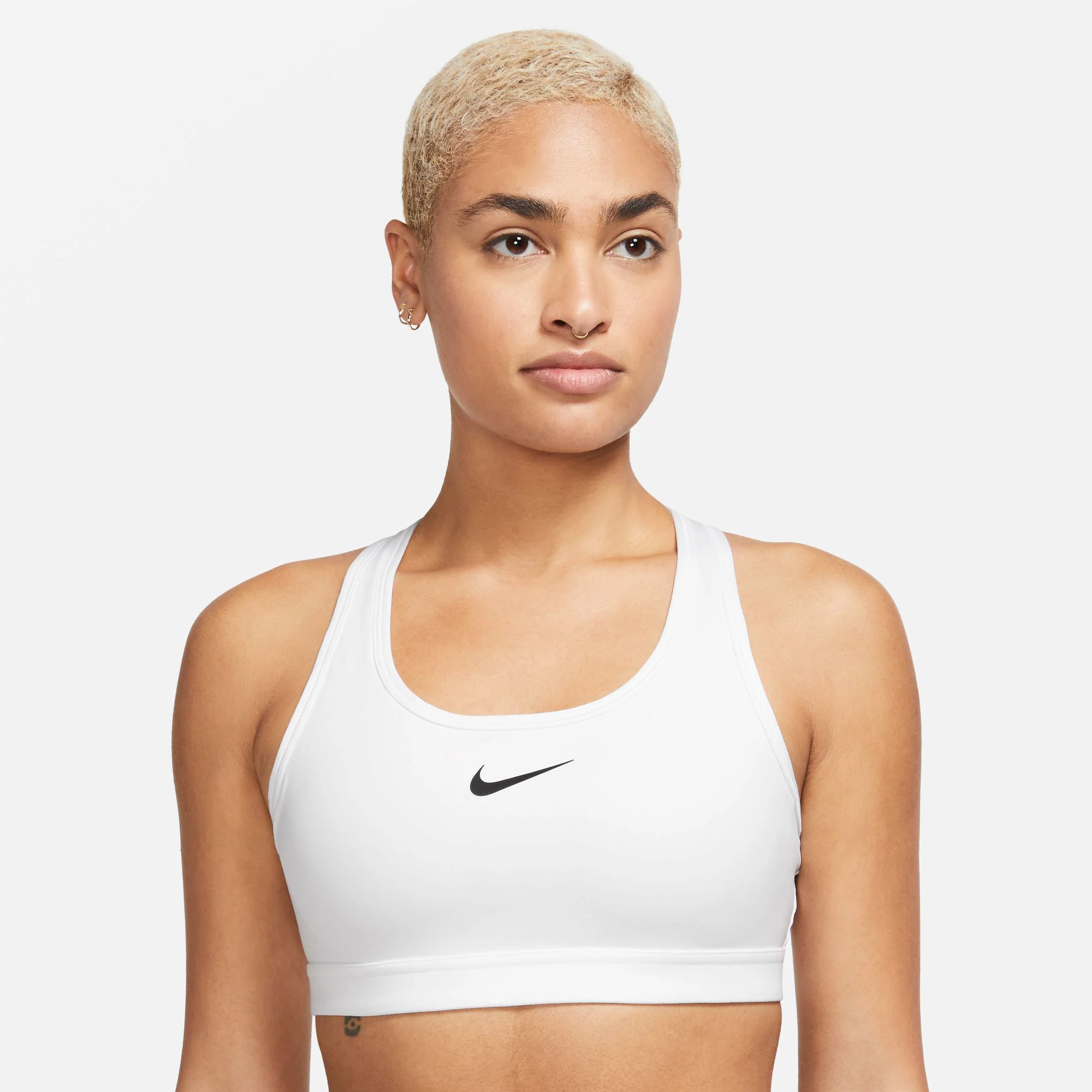 Swoosh Medium Sport-BH Damen-Weiß - Image 4
