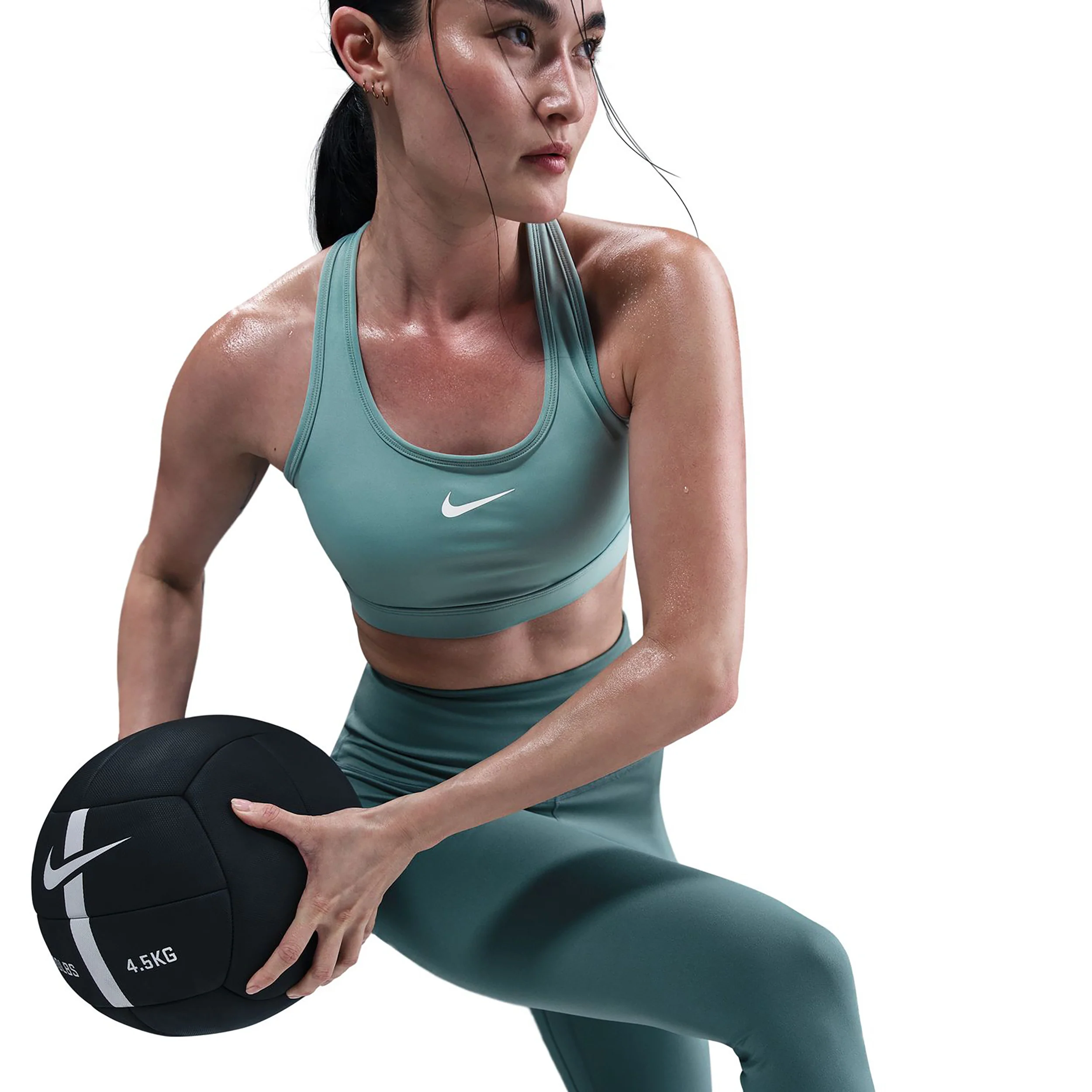 Swoosh Medium Support Sport-BH Damen-Salbei - Image 4