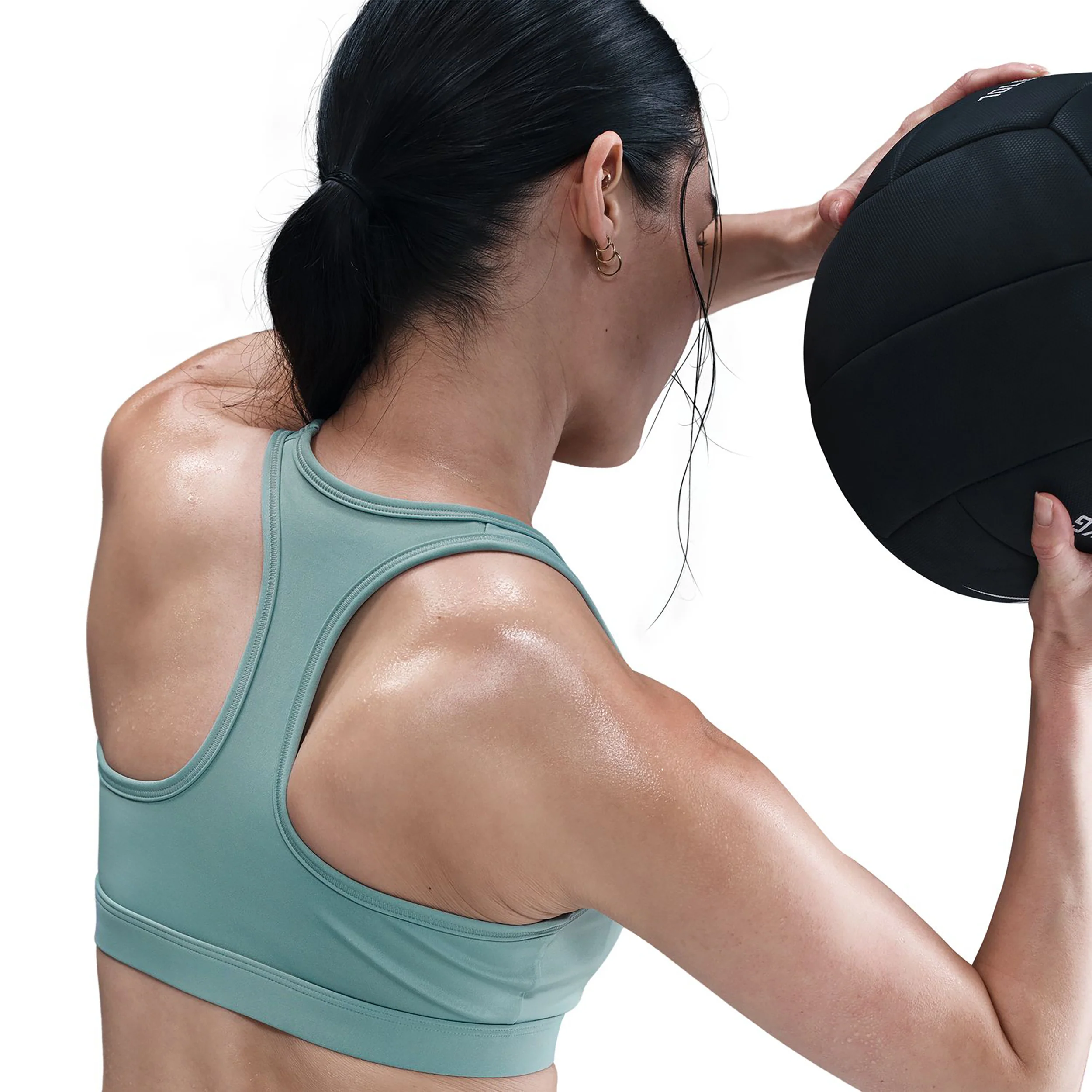 Swoosh Medium Support Sport-BH Damen-Salbei - Image 5