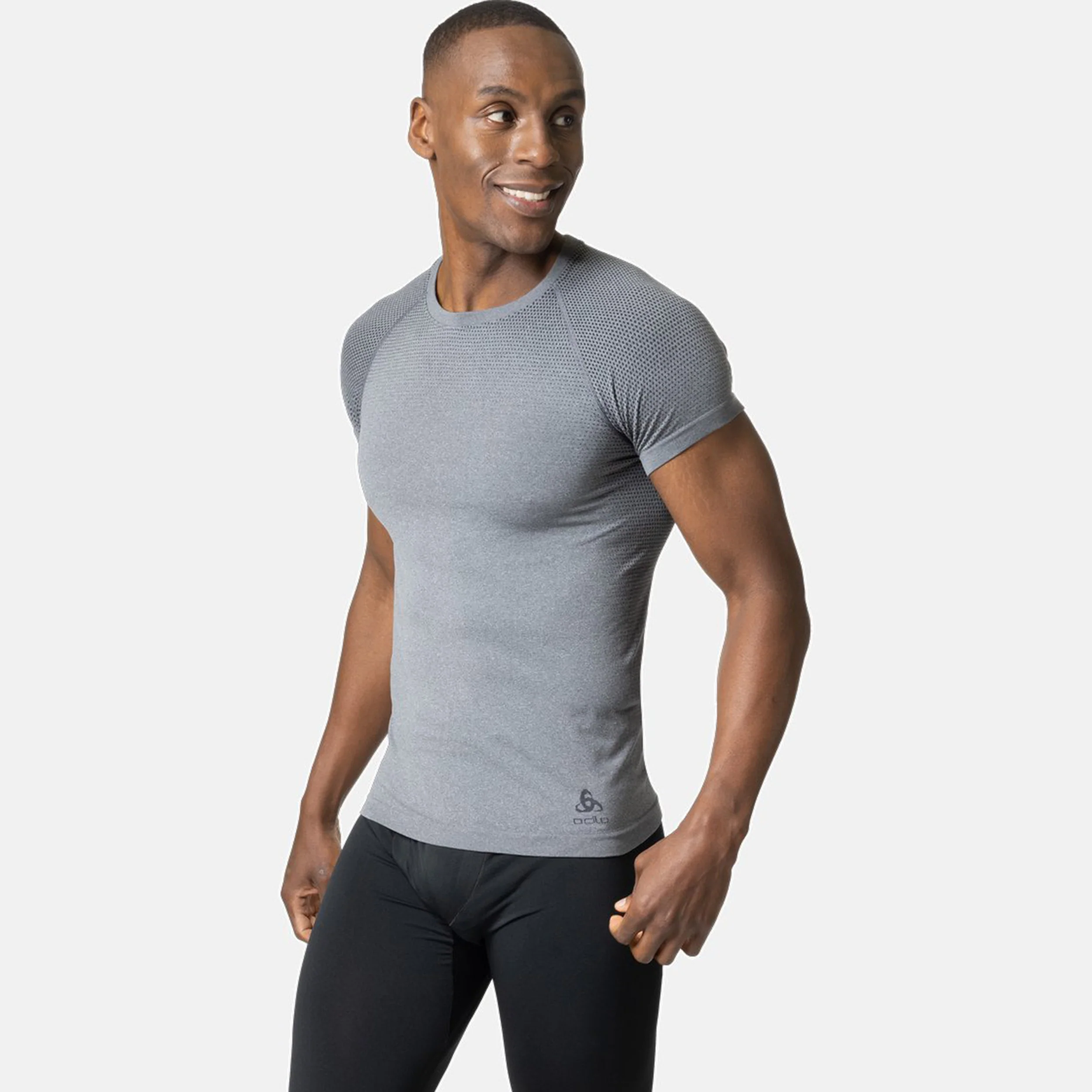BL Top Crew Neck Shortsleeve Performance Light Eco Laufshirt Herren-Grau - Image 3