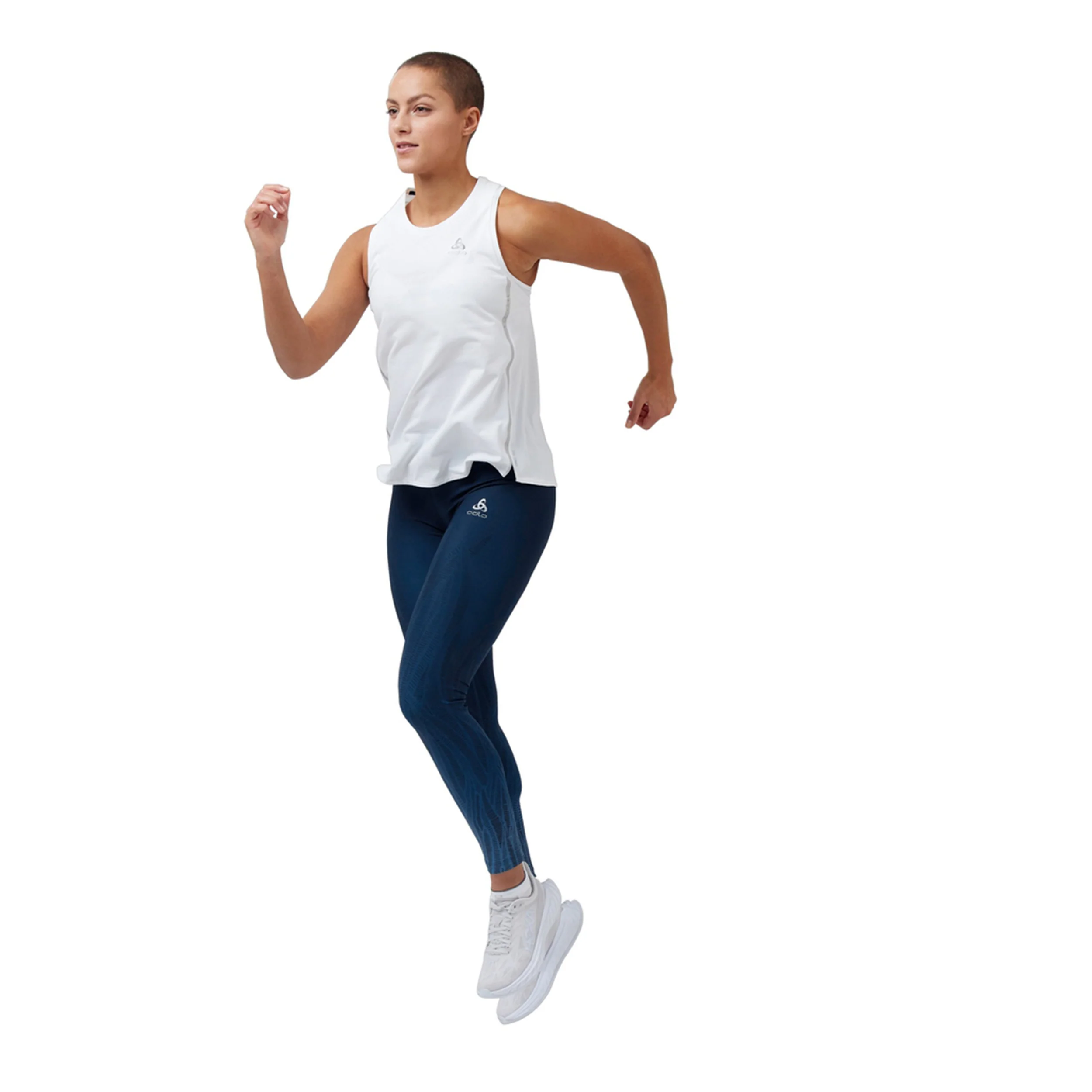 Crew Neck Chill-Tech Laufshirt Damen-Weiß - Image 3