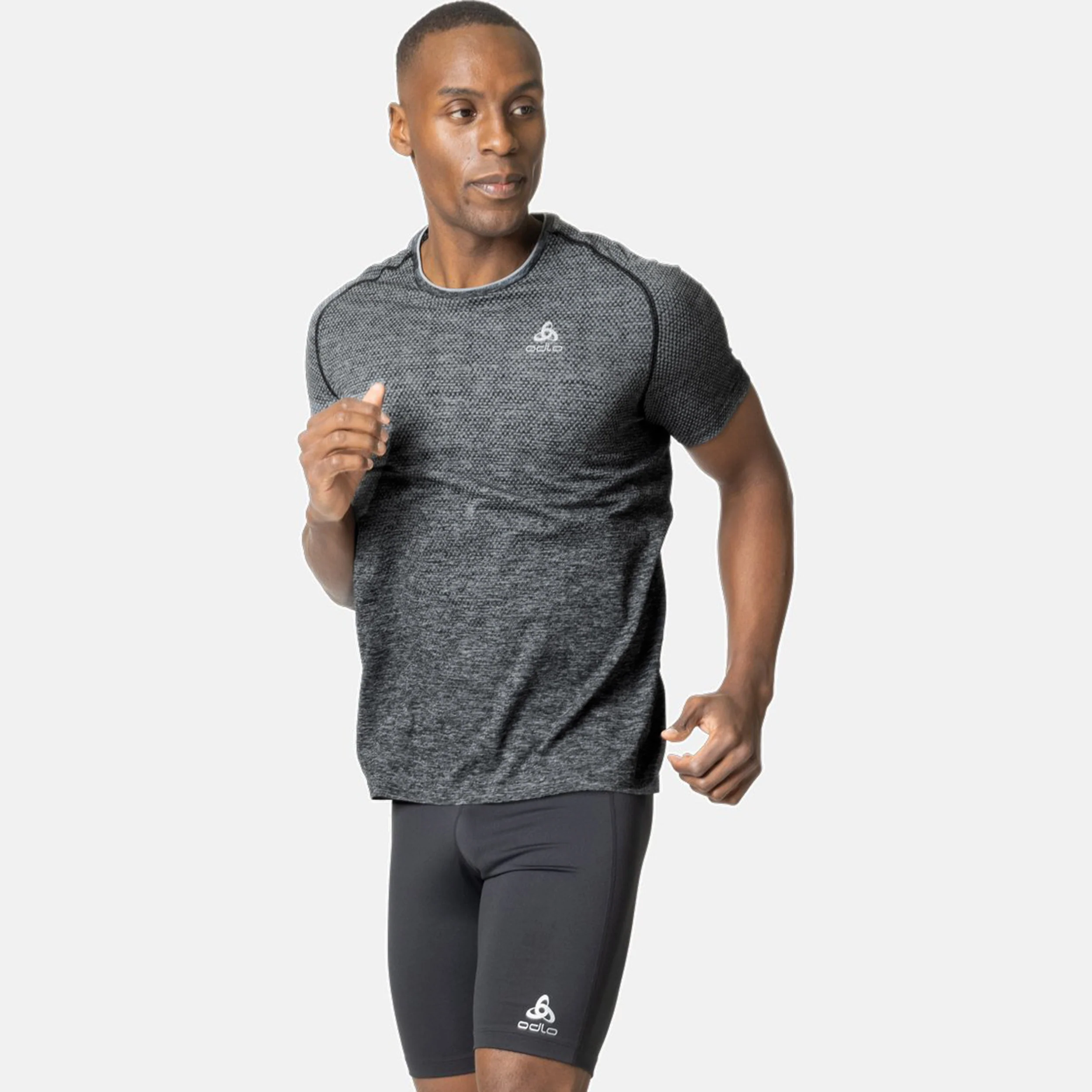 Crew Neck Essential Seamless Laufshirt Herren-Grau - Image 4