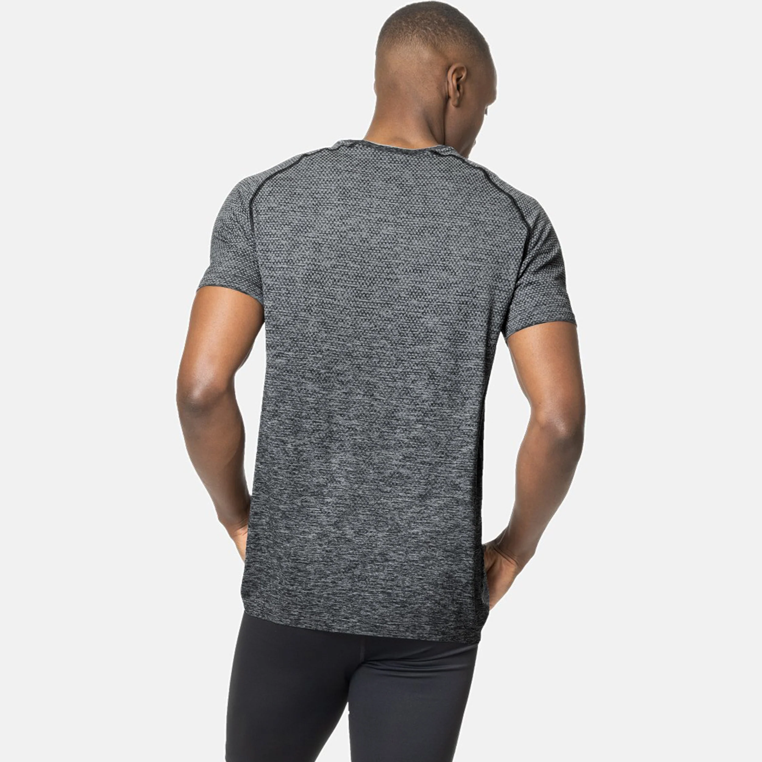 Crew Neck Essential Seamless Laufshirt Herren-Grau - Image 5