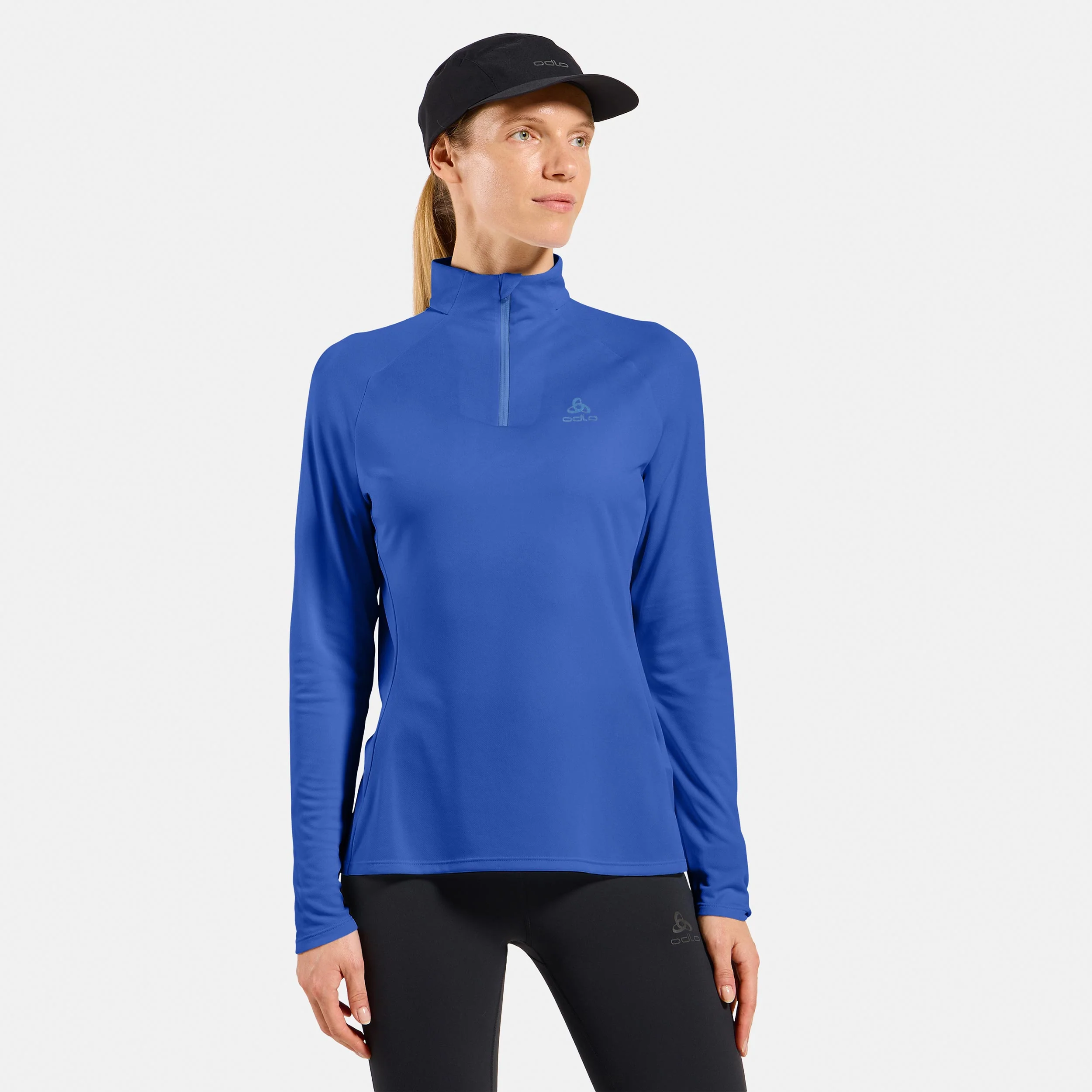 Essential 1/2 Zip Laufshirt Damen-blau - Image 3