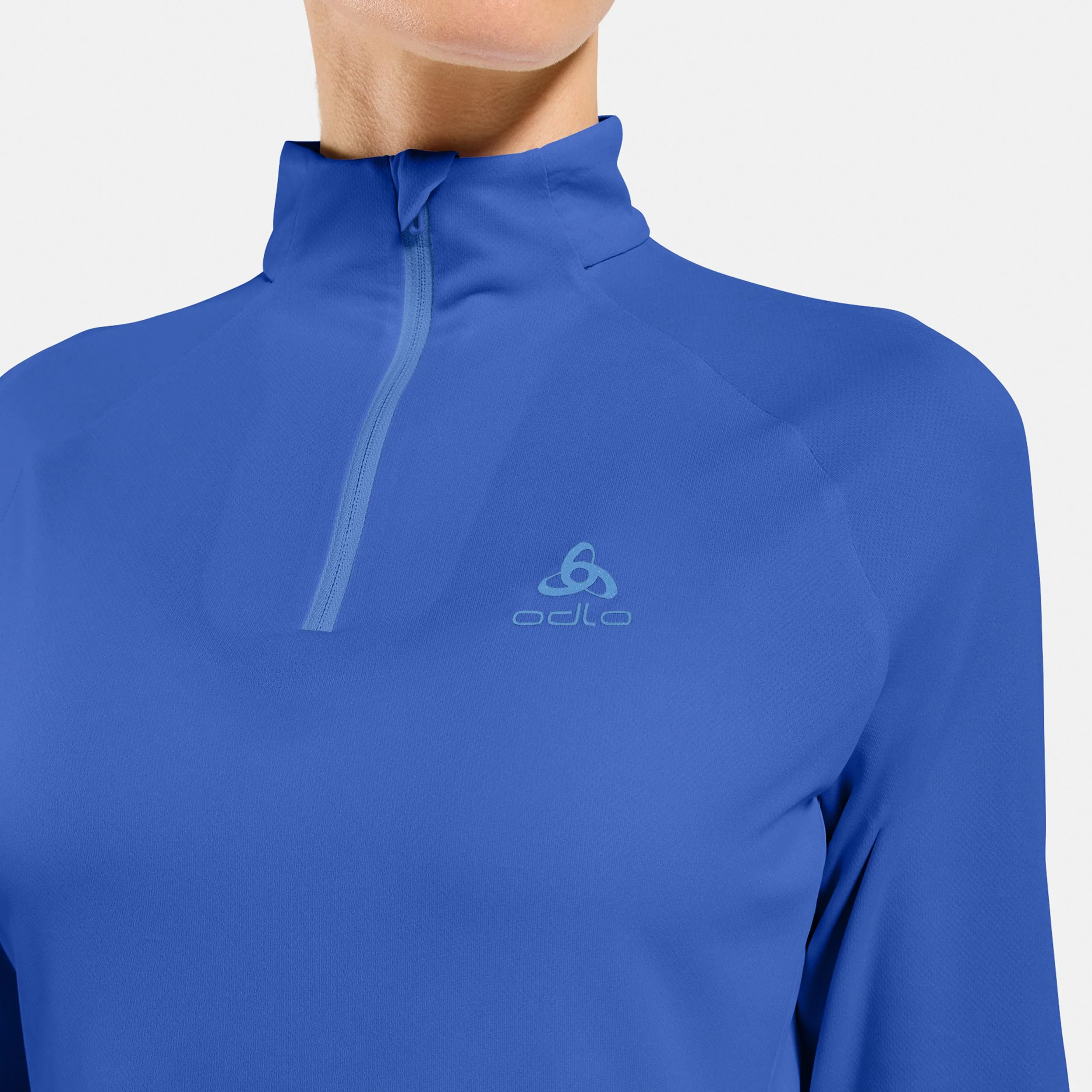 Essential 1/2 Zip Laufshirt Damen-blau - Image 5