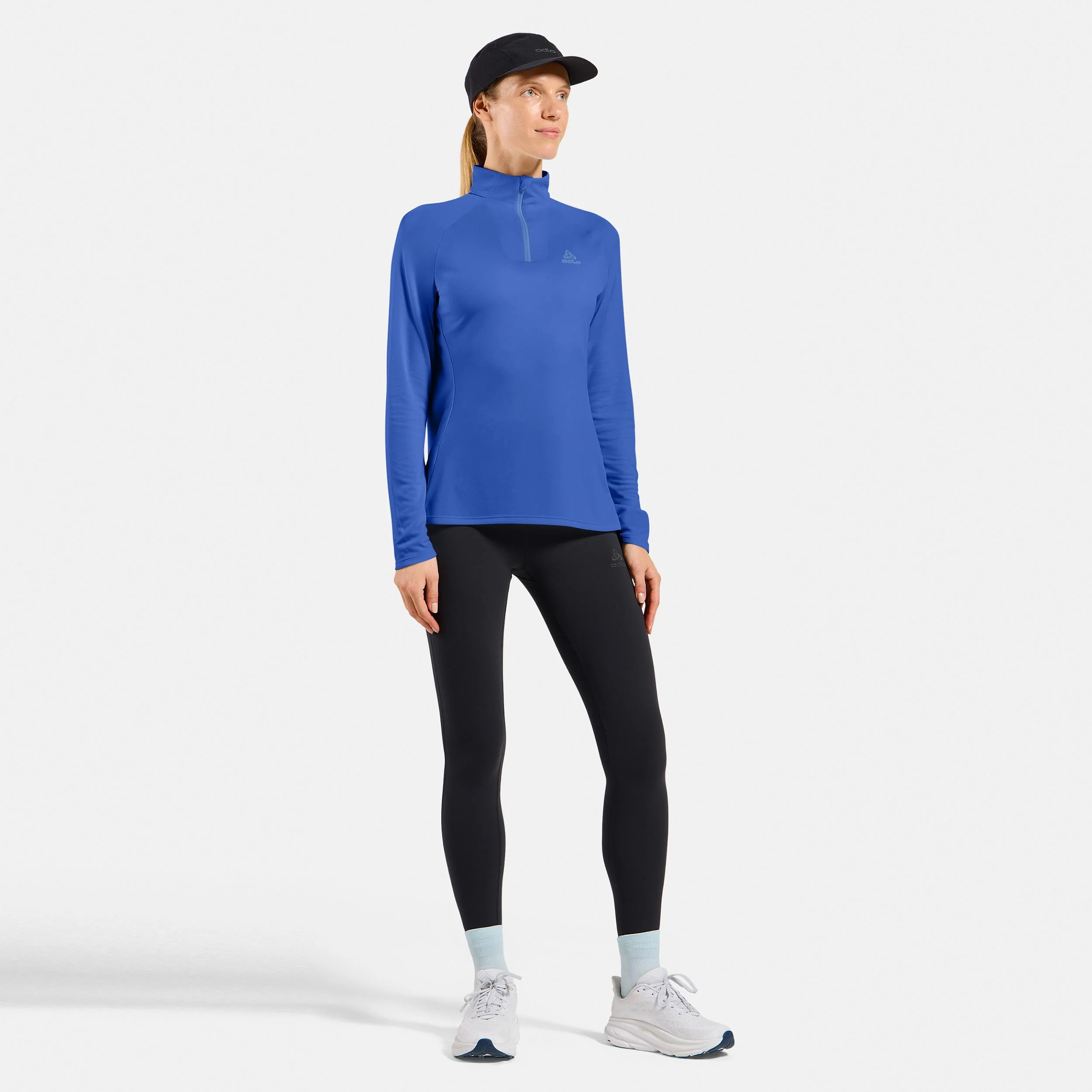 Essential 1/2 Zip Laufshirt Damen-blau - Image 7