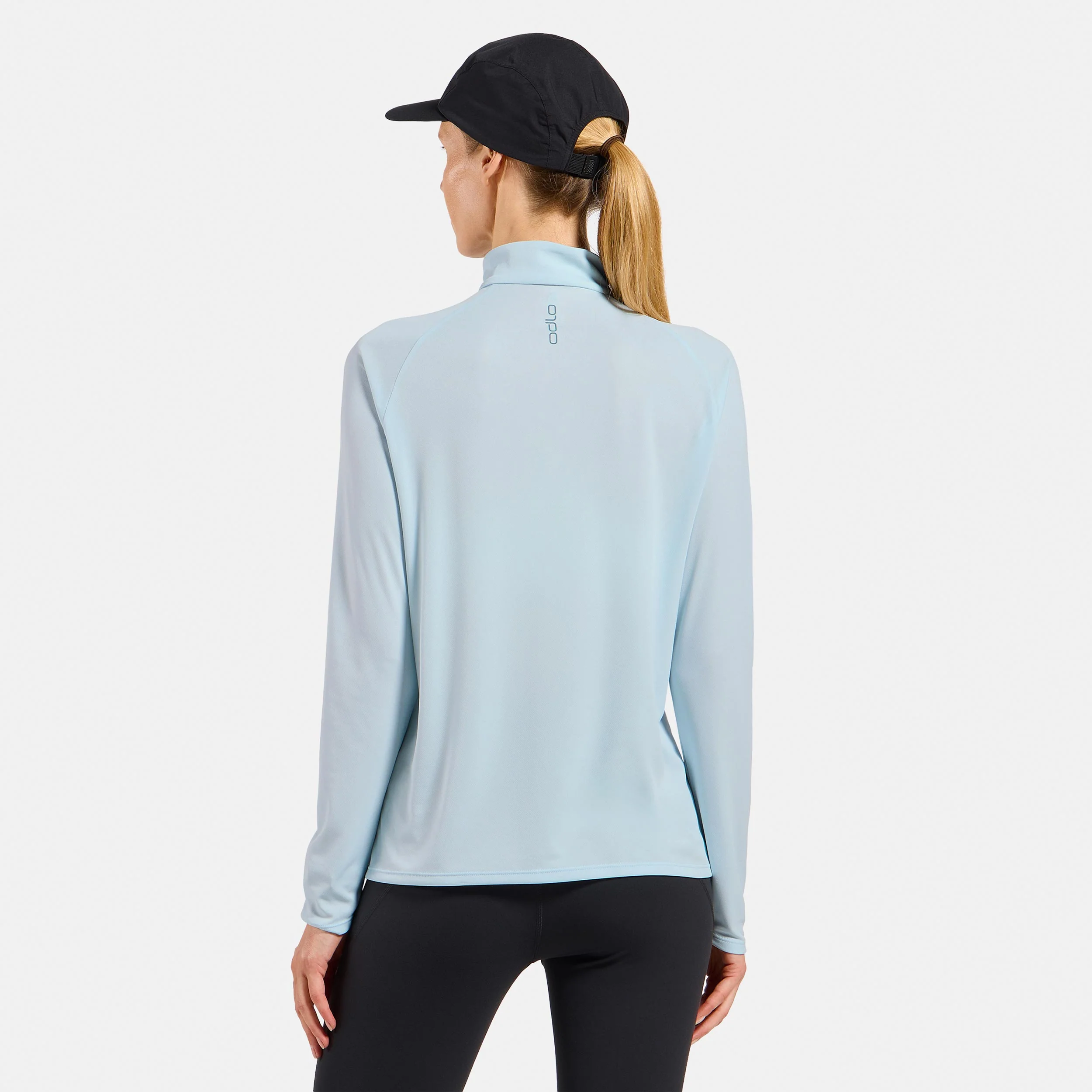 Essential 1/2 Zip Laufshirt Damen-hellblau - Image 4
