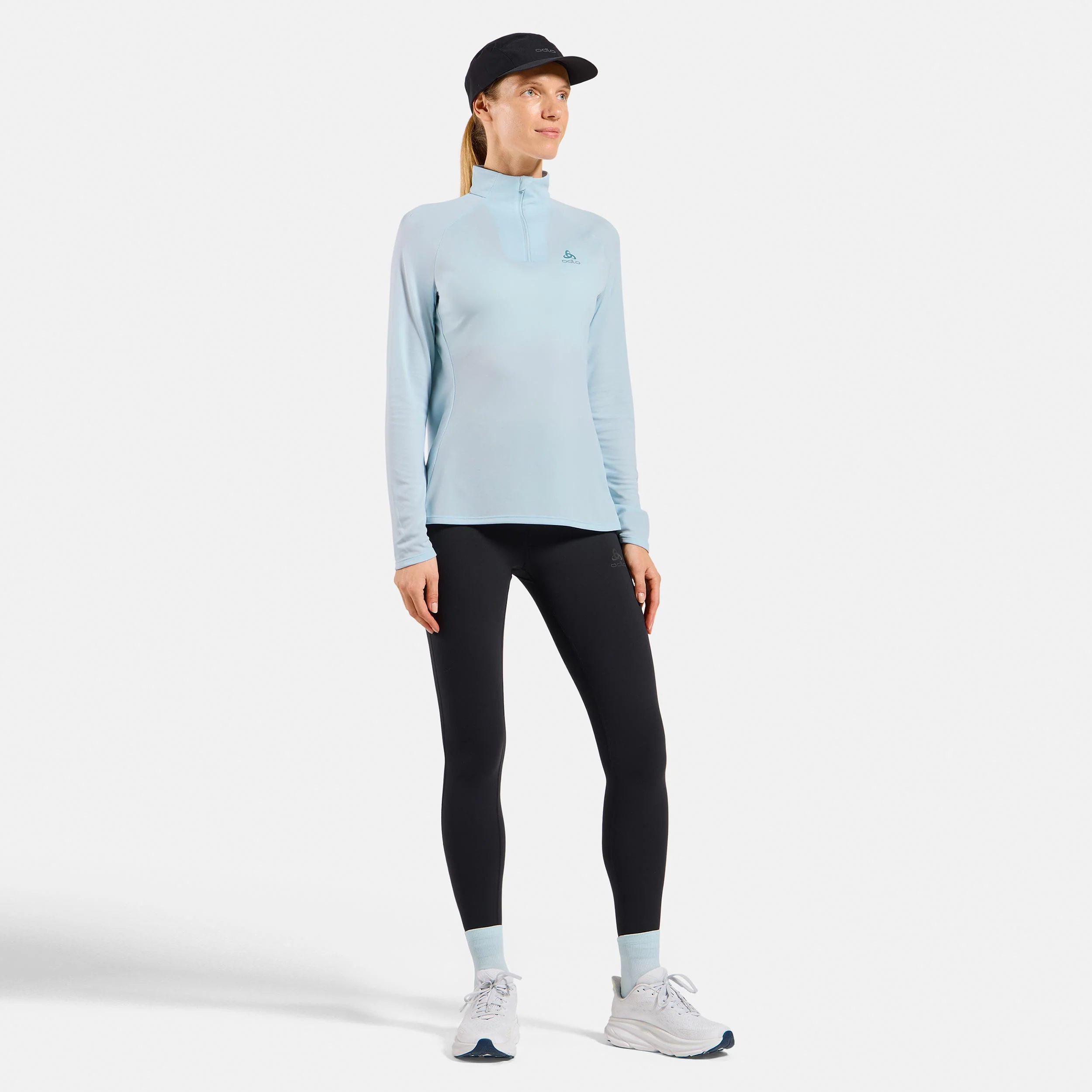 Essential 1/2 Zip Laufshirt Damen-hellblau - Image 7