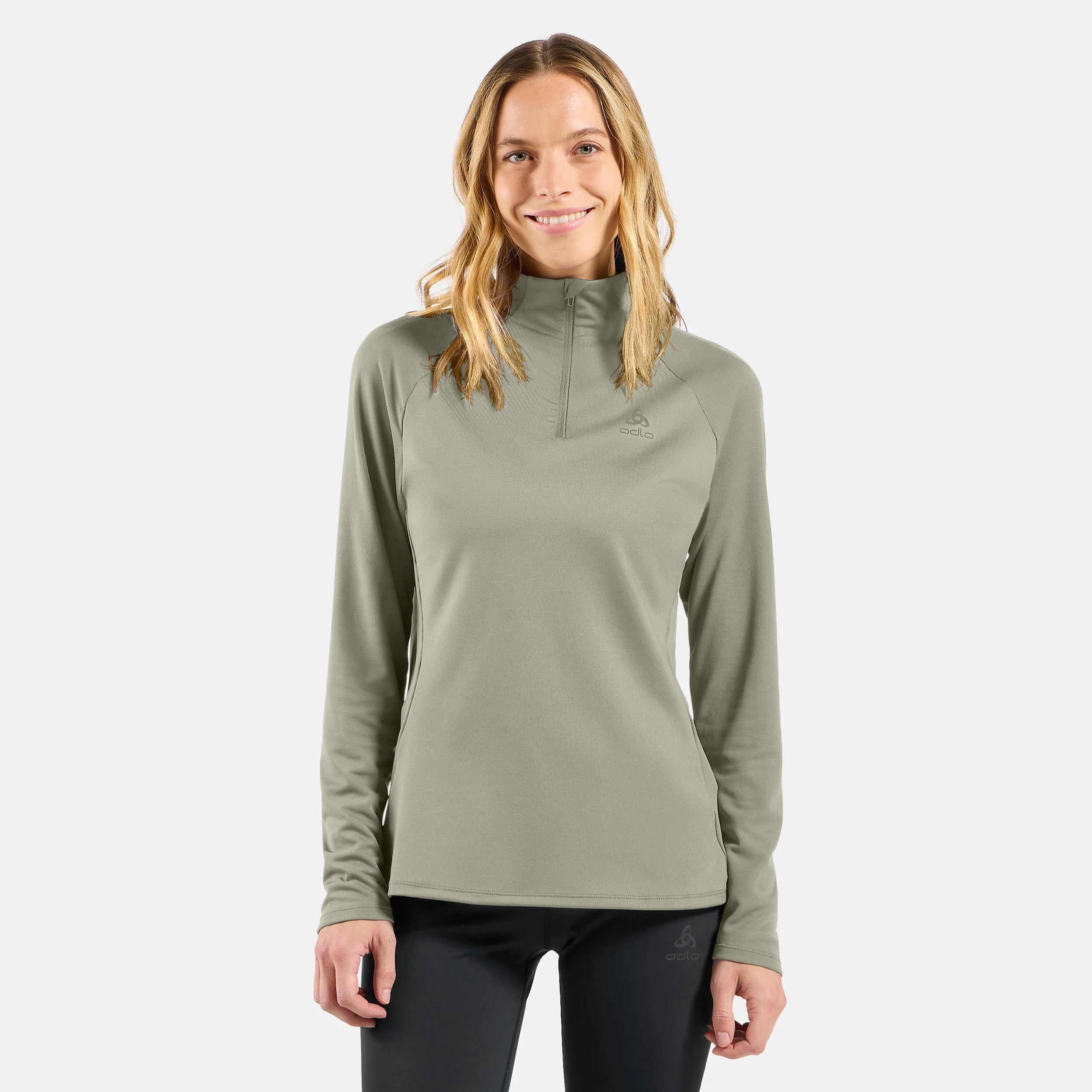 Essential Ceramiwarm 1/2 Zip Laufshirt Damen-Oliv - Image 3