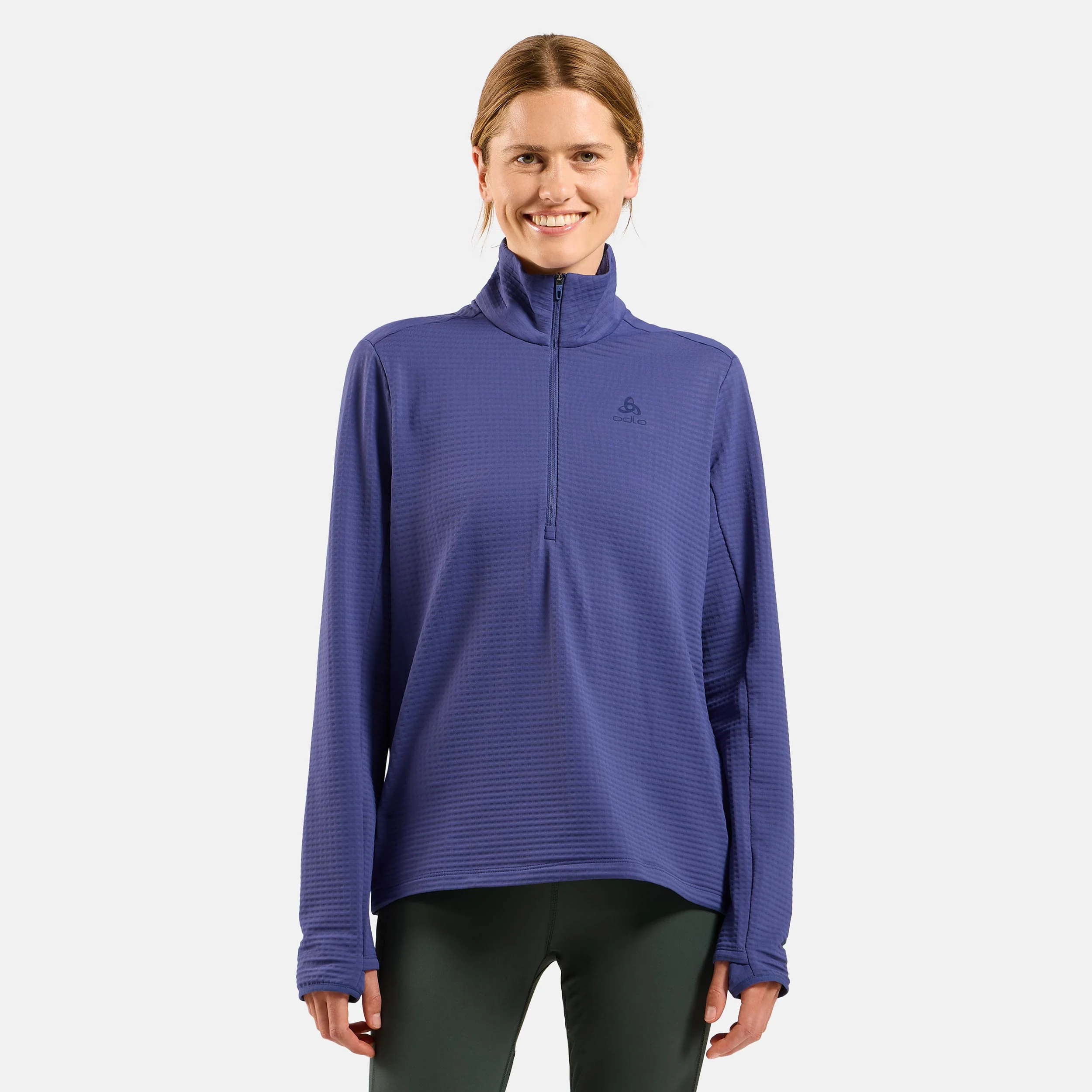 Essential Thermal Midlayer 1/2 Zip Laufshirt Damen-Blau - Image 3
