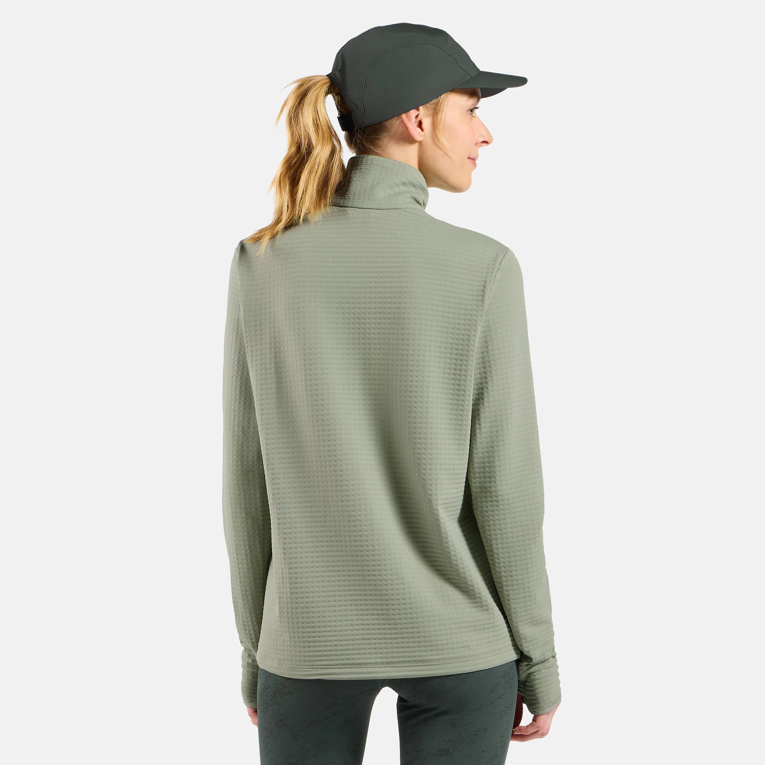 Essential Thermal Midlayer 1/2 Zip Laufshirt Damen-Oliv - Image 4
