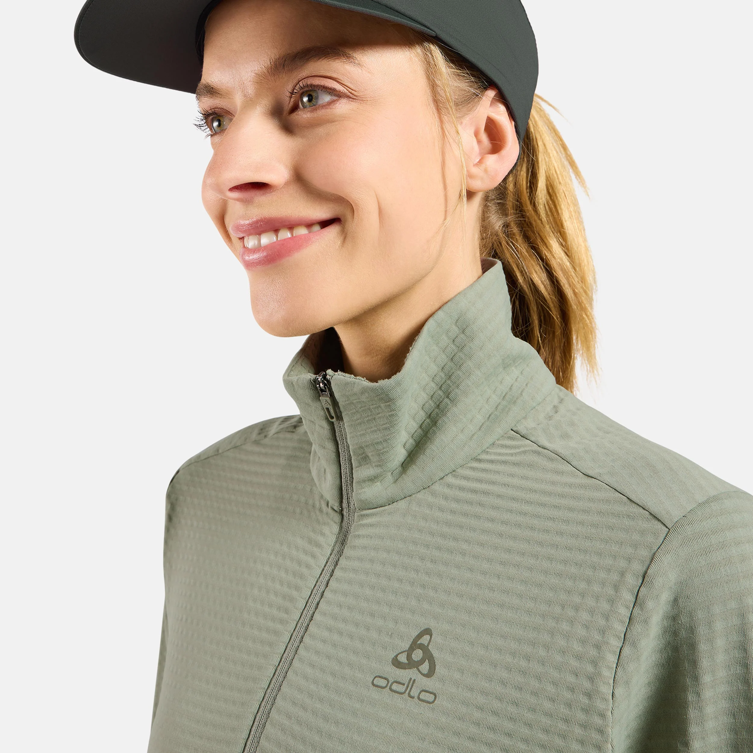 Essential Thermal Midlayer 1/2 Zip Laufshirt Damen-Oliv - Image 5