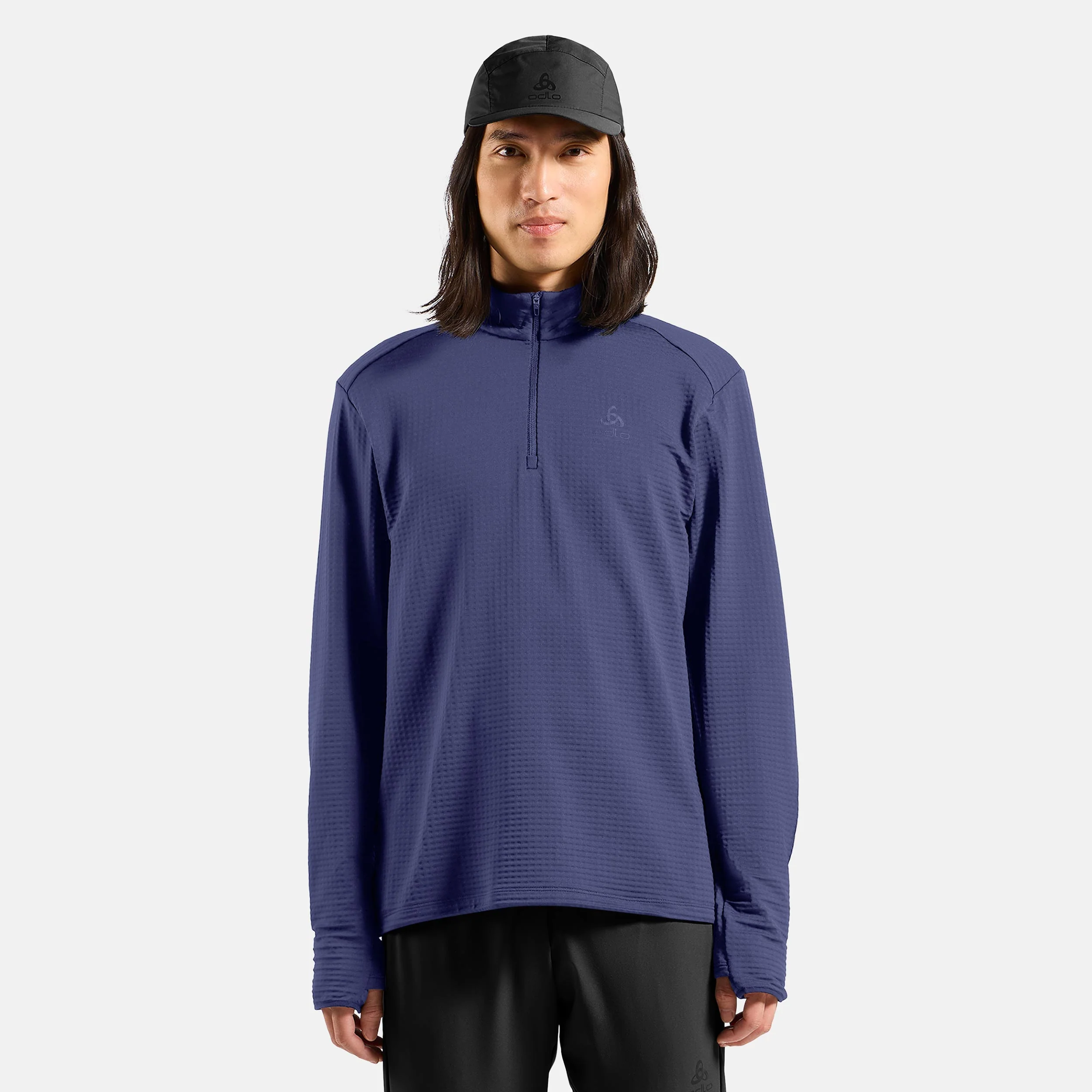 Essential Thermal Midlayer 1/2 Zip Laufshirt Herren-blau - Image 3