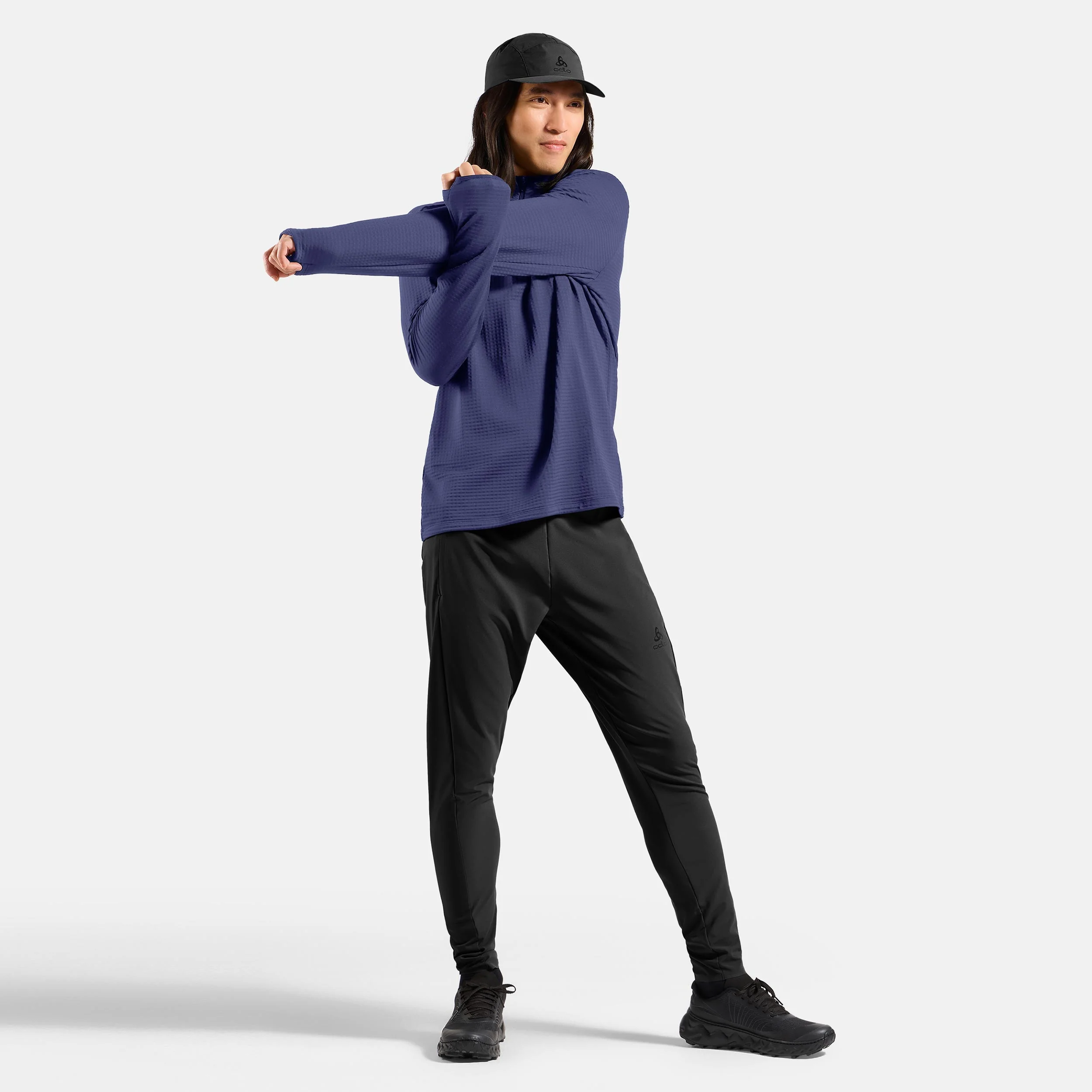 Essential Thermal Midlayer 1/2 Zip Laufshirt Herren-blau - Image 7