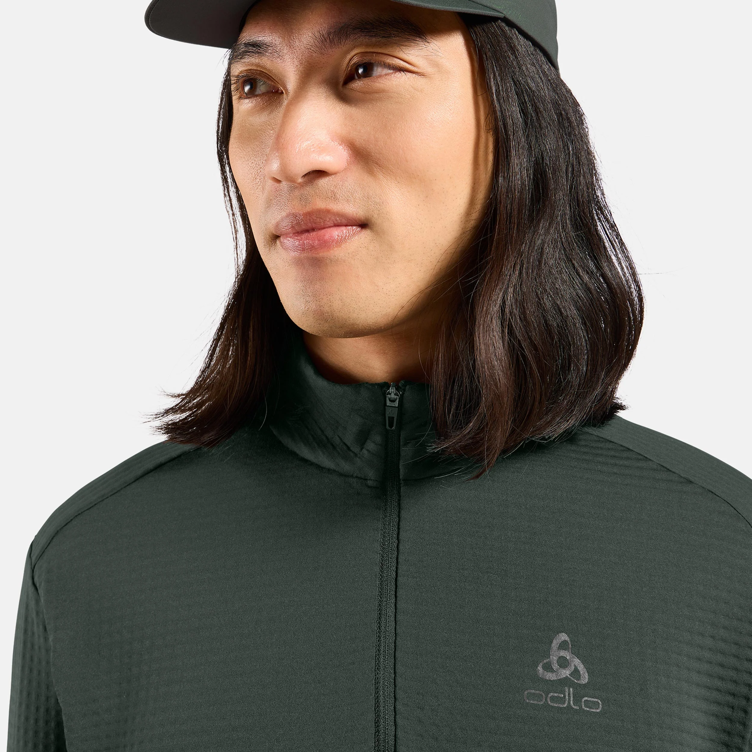 Essential Thermal Midlayer 1/2 Zip Laufshirt Herren-Oliv - Image 5