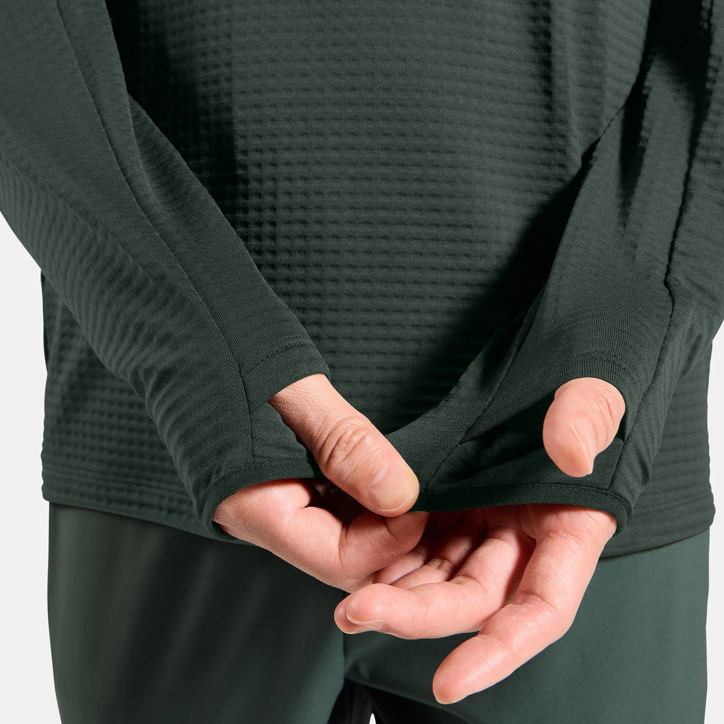 Essential Thermal Midlayer 1/2 Zip Laufshirt Herren-Oliv - Image 6