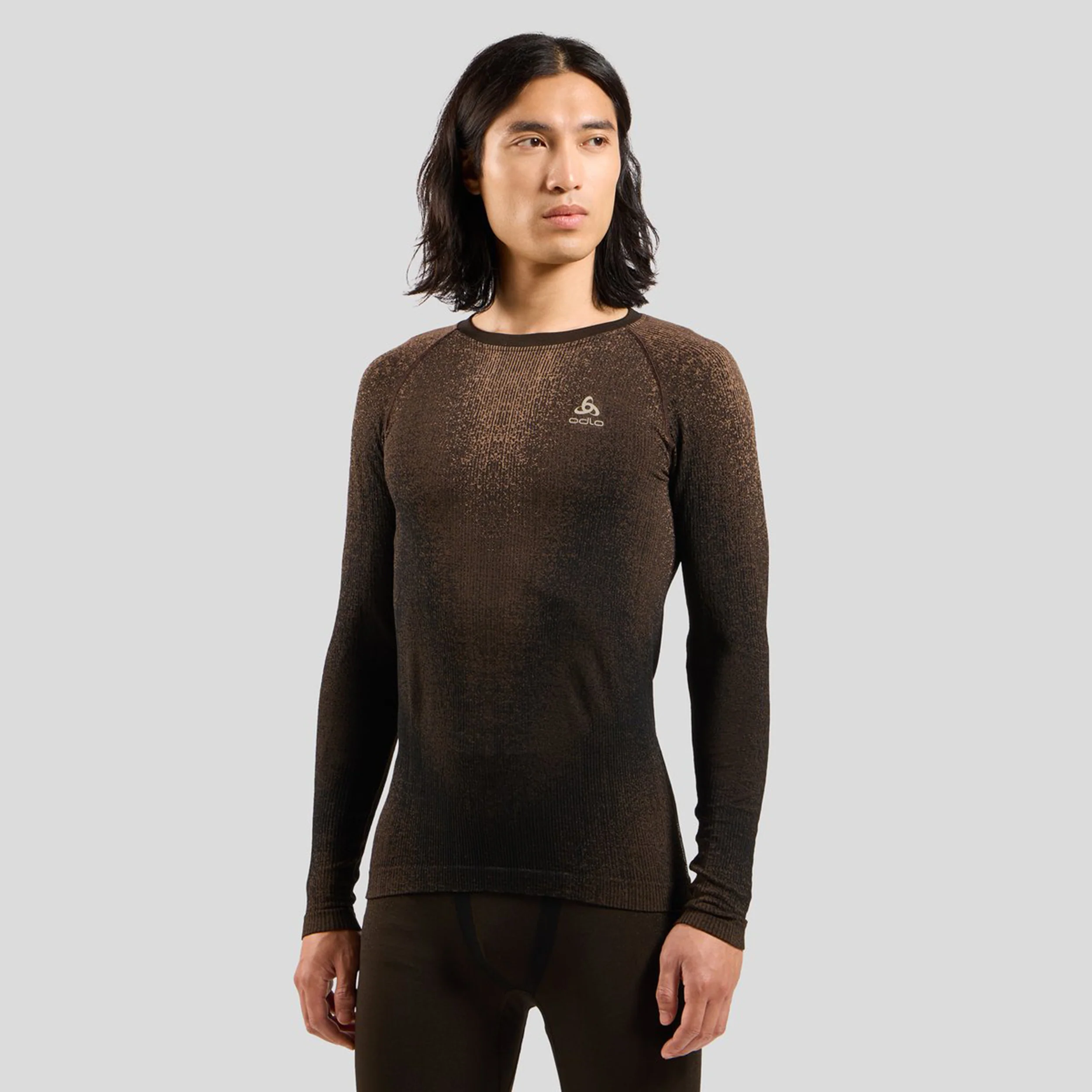 Performance Warm Blackcomb Crew Neck Unterhemd Herren-Braun - Image 3