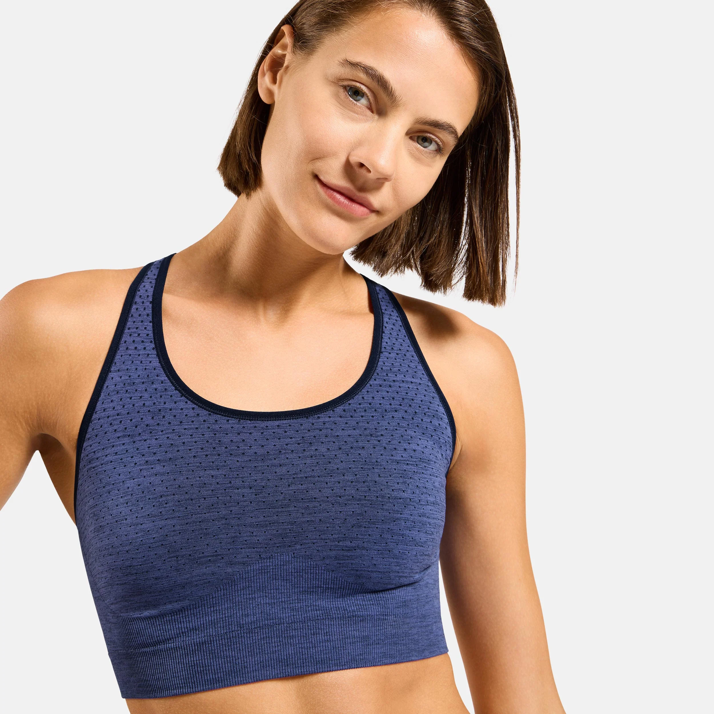 Seamless Medium Padded Sport Sport-BH Damen-blau - Image 5