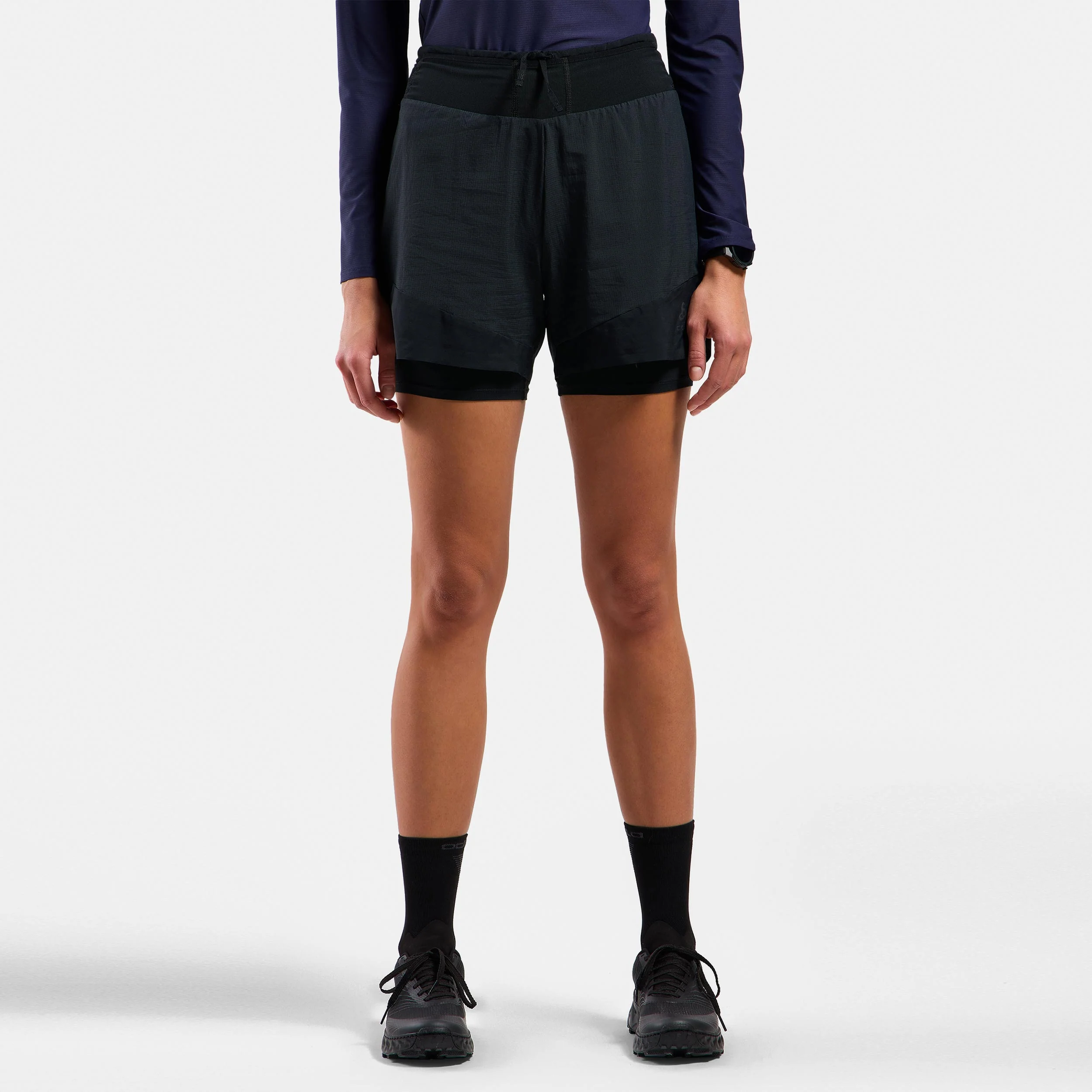 X-Alp Trail 5in 2in1 Laufshorts Damen-Schwarz - Image 3